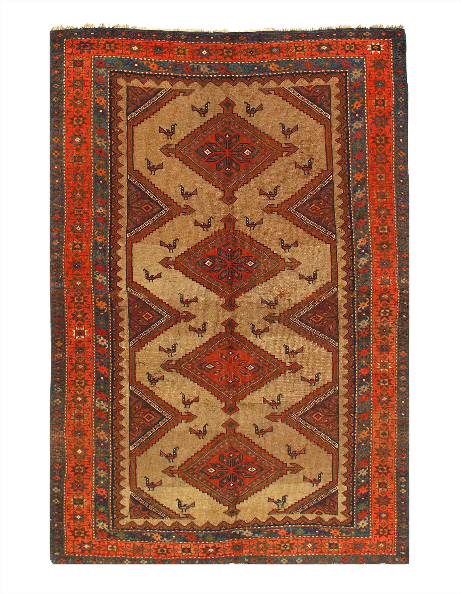 Camel Color Persian Antique Malayer 4'6'' x 6'9'': Camel Color Persian Antique Malayer 4'6'' x 6'9'' - Circa 1920 - Antique - Lamb's Wool - Hand-Knotted - 300-36753-862 - This item is part of our fine auction collection which includes many fine home a