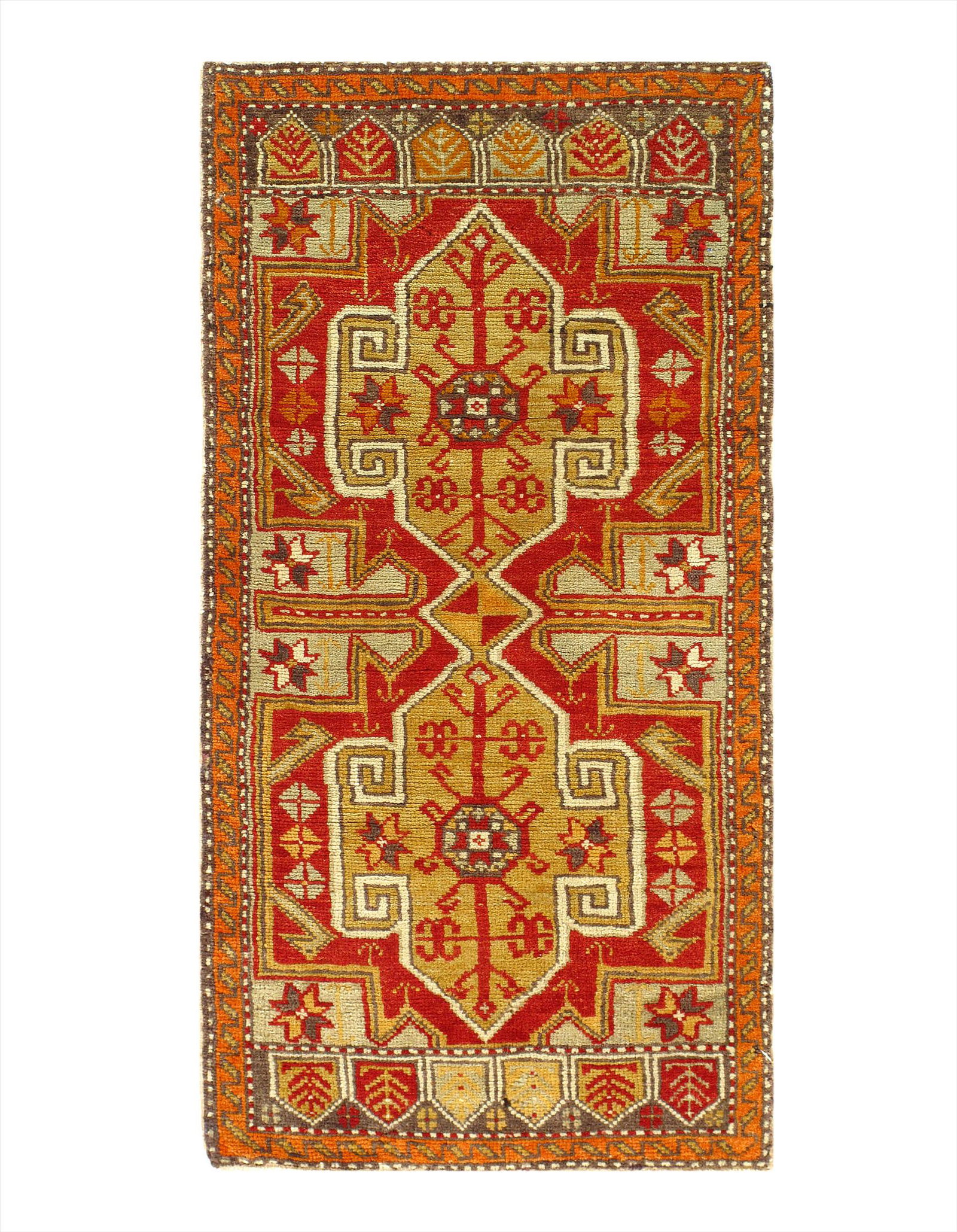 Antique Turkish Oushak 1'9" x 3'4": Rust Antique Turkish Oushak 1'9" X 3'4" - circa 1940, Antique, Hand-Knotted, Lamb's Wool, 300-E10050-862, This item is part of our fine auction collection which includes many fine home accessories inc