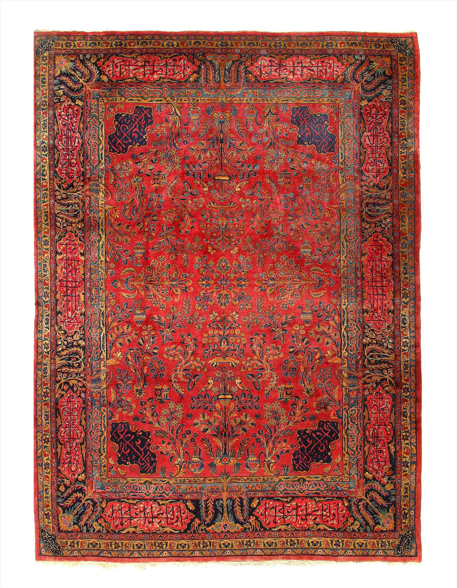 Fine Persian Antique Manchester Kashan 7'9'' X 10'7'': Fine Persian Antique Manchester Kashan 7'9'' X 10'7'' - Circa 1900, Antique, Hand-Knotted, Lamb's Wool, 300-E11298-862, This item is part of our fine auction collection which includes many fine home a