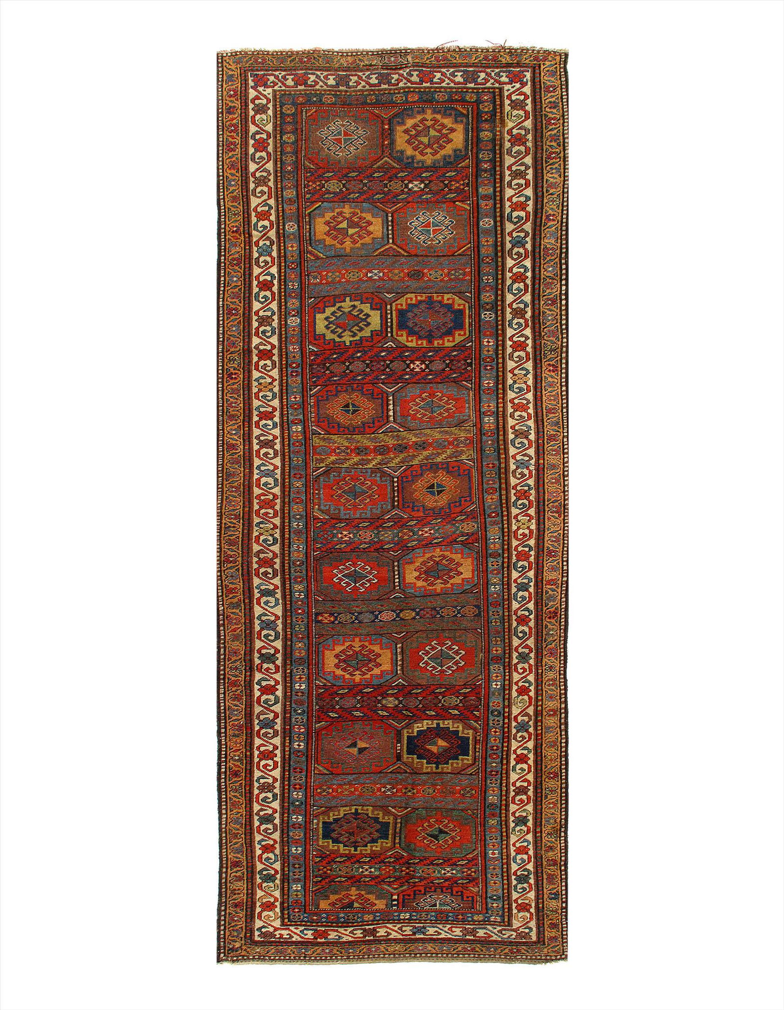 Persian Antique Bidjar Runner 4' X 12': Rust Persian Hand Knotted antique Bidjar Runner 4' X 12' - circa 1900, Antique, Hand-Knotted, Lamb's Wool, 300-E10809-862, This item is part of our fine auction collection which includes many fine hom