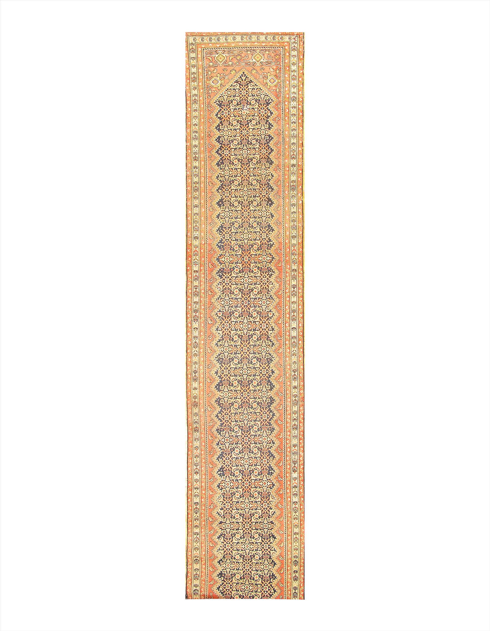 Persian Antique Malayer Runner 3'5'' X 19'3'': Navy Persian Antique Malayer Runner 3'5'' X 19'3'' - Circa 1920, Runner, Hand-Knotted, Lamb's Wool, 300-36919-862, This item is part of our fine auction collection which includes many fine home access
