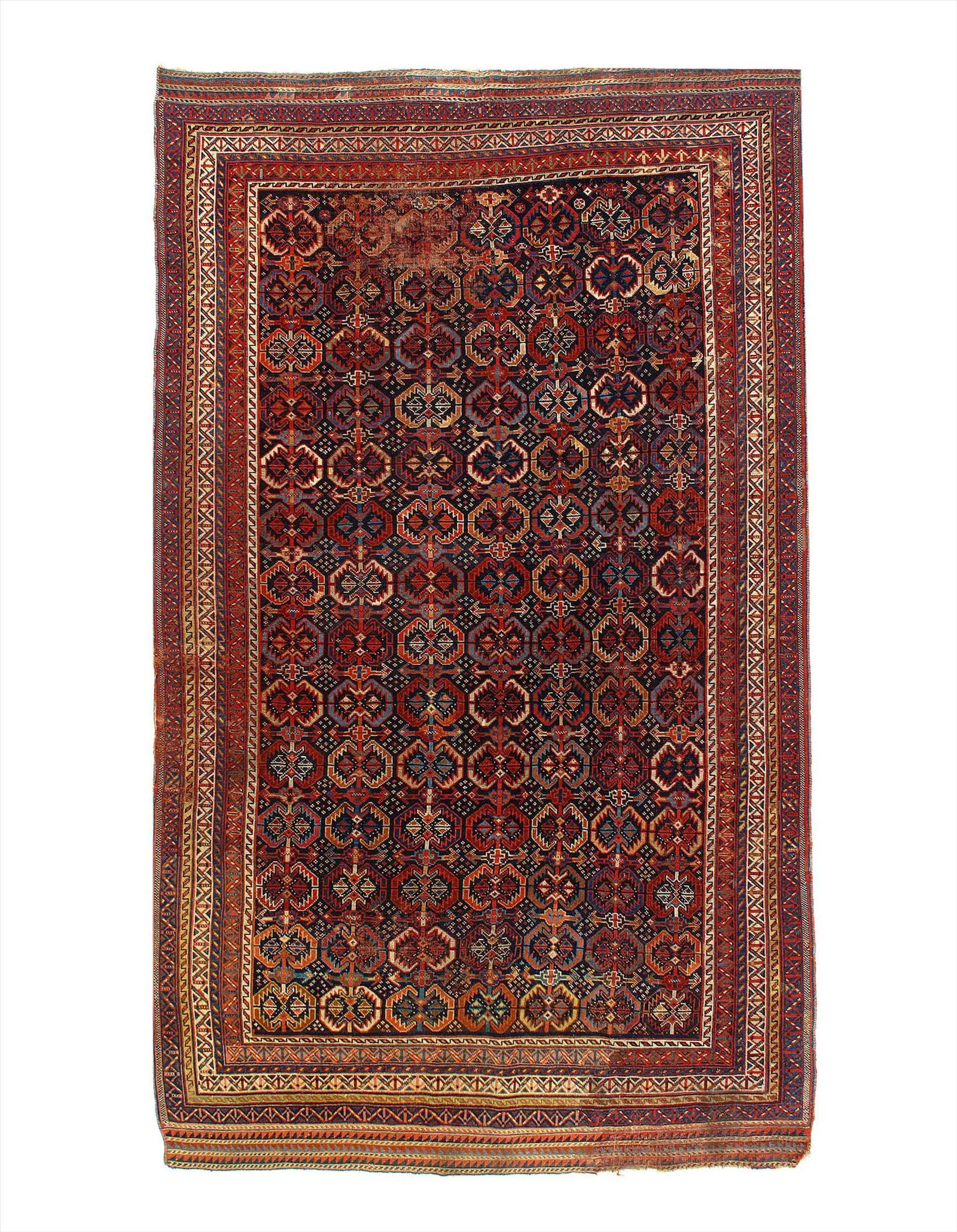 Persian Antique Qashgaei 5'1'' X 8'6'': Navy Blue Persian Antique Qashgaei 5'1'' X 8'6'' - Circa 1900, Antique, Hand-Knotted, Lamb's Wool, 300-E11390-862, This item is part of our fine auction collection which includes many fine home access