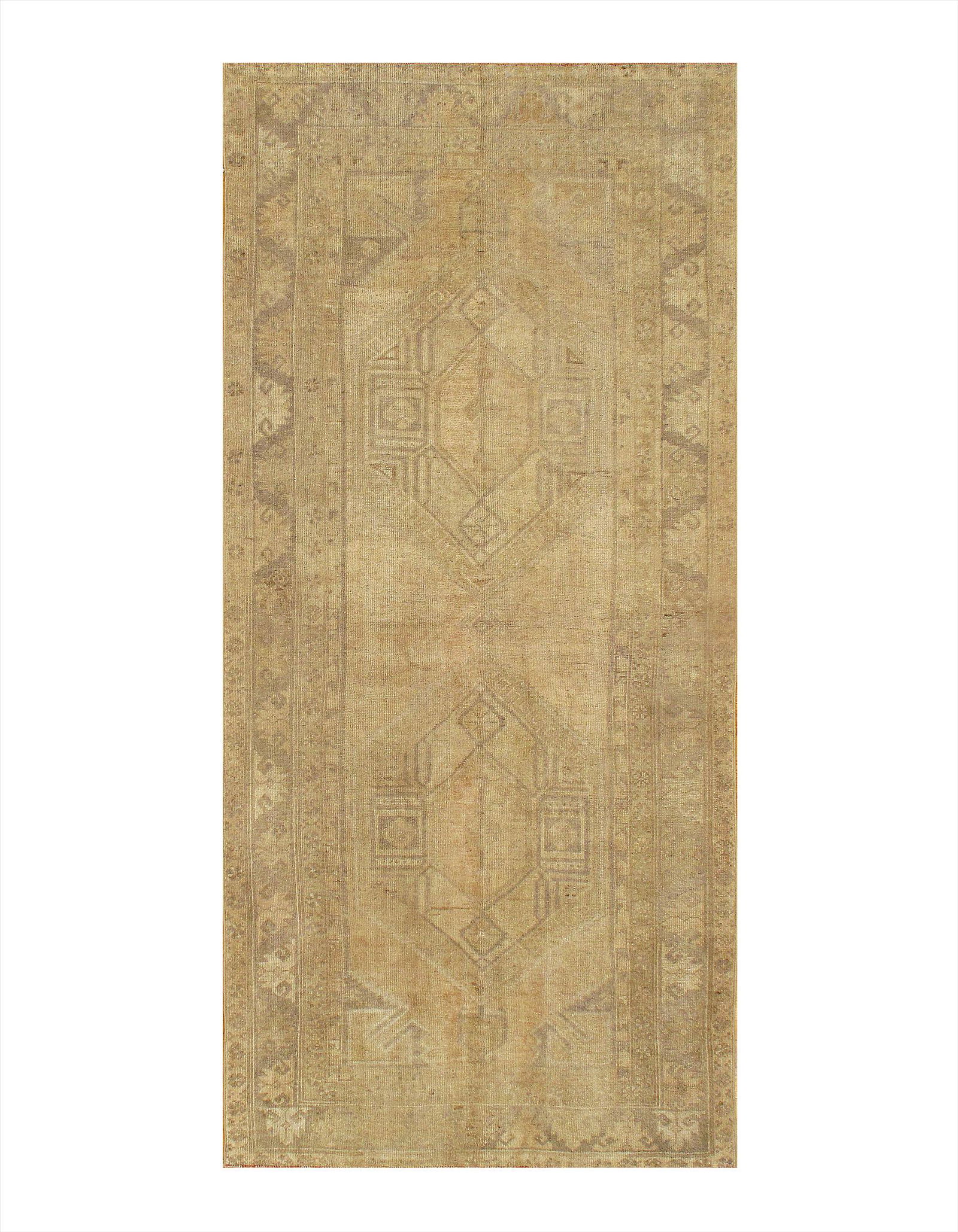 Turkish Antique Oushak 5' X 10'7'': Beige Antique Oushak 5' X 10'7" - circa 1940, Antique, Hand-Knotted, Lamb's Wool, 300-E08026-862, This item is part of our fine auction collection which includes many fine home accessories including a