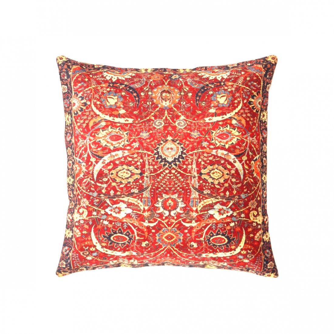 Traditional Calligraphy Velvet Pillow 16" X 16": Traditional Calligraphy Velvet Pillow 16' X 16' - New, Pillows, Hand-Knotted, Velvet Silk, 300-IR 14-862, This item is part of our fine auction collection which includes many fine home accessories inc