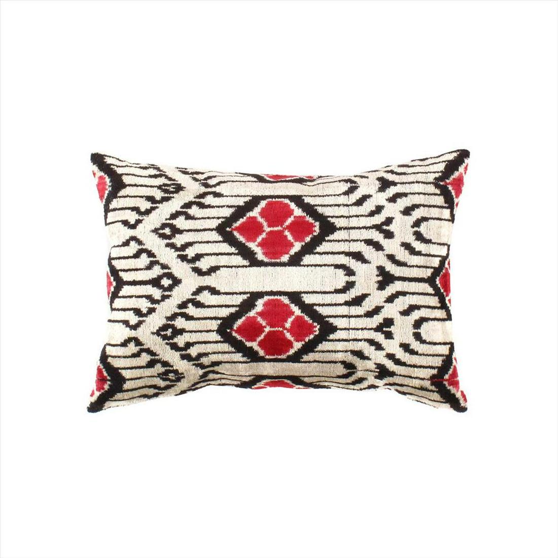 TI 26 Turkish Silver Silk Ikat Pillow 16" x 24": TI 26 Turkish Silver Silk Ikat pillow - New, Pillows, Hand-Woven, Velvet Silk, 300-TI 26-862, This item is part of our fine auction collection which includes many fine home accessories including antiq
