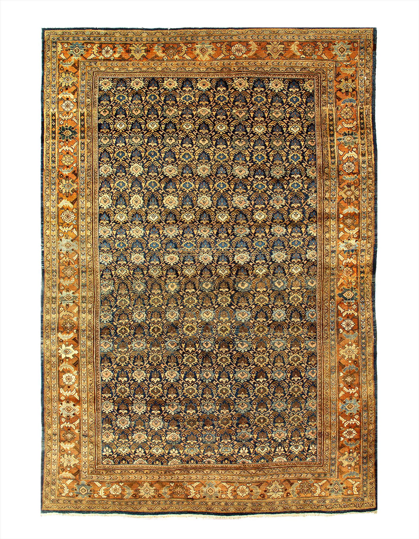 Navy Persian Antique Mahal 10'3'' X 17'4'': Navy Persian Antique Mahal 10'3'' X 17'4'' - Circa 1920, Antique, Hand-Knotted, Lamb's Wool, 300-E10161-862, This item is part of our fine auction collection which includes many fine home accessories