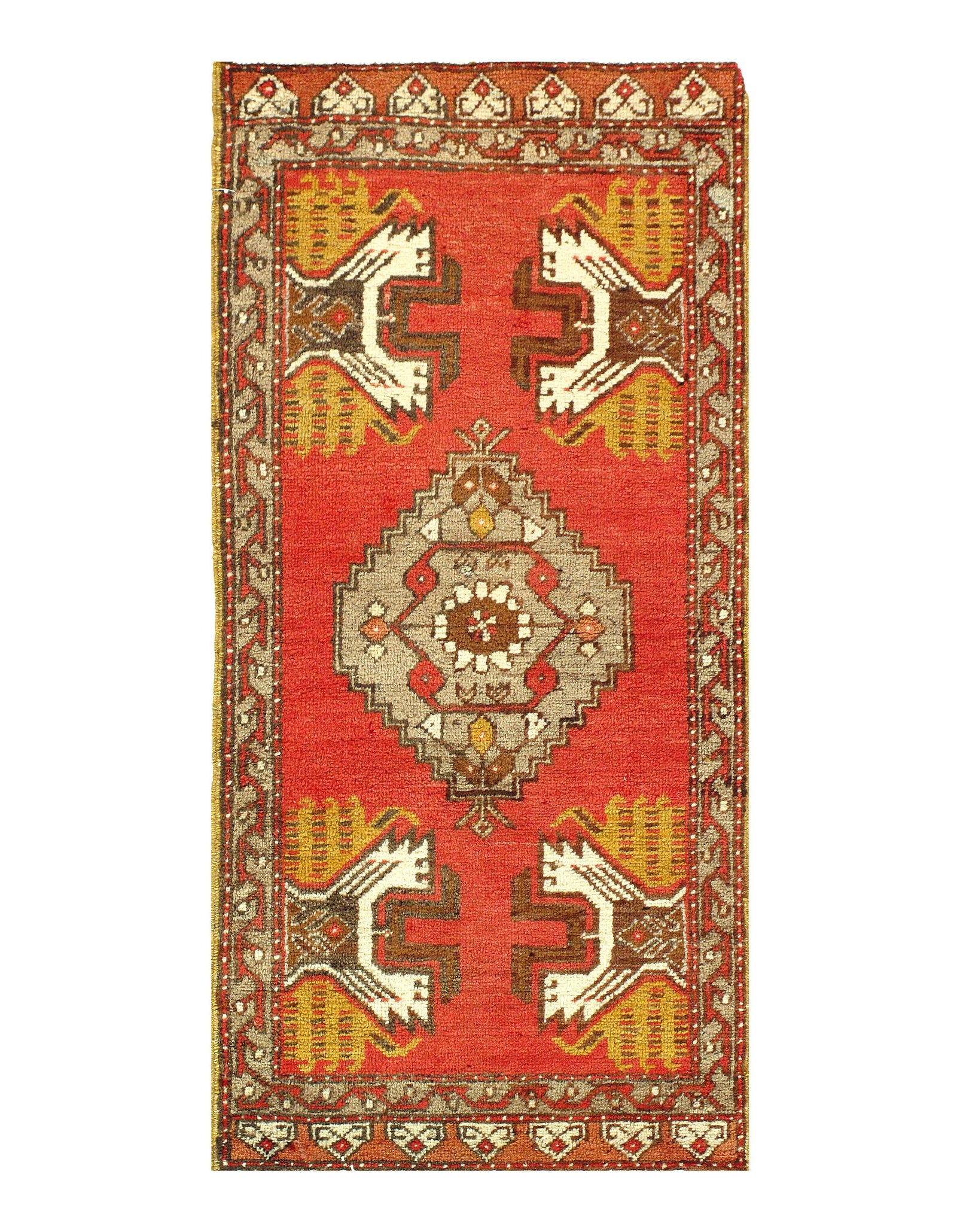 Antigue Turkish Oushak 1'7" x 3'3": Antigue Turkish Oushak 1'7" X 3'3" - circa 1940, Antique, Hand-Knotted, Lamb's Wool, 300-D10046-862. This item is part of our fine auction collection which includes many fine home accessories includin
