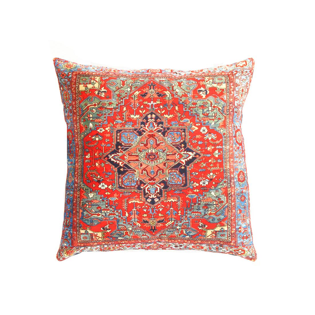 Rust Persian Heriz Velvet Pillow 16' x 16': Rust Persian Heriz Velvet Pillow 16' X 16' - New, Pillows, N/A, Velvet Silk, 300-IR 21-862. This item is part of our fine auction collection which includes many fine home accessories including antique