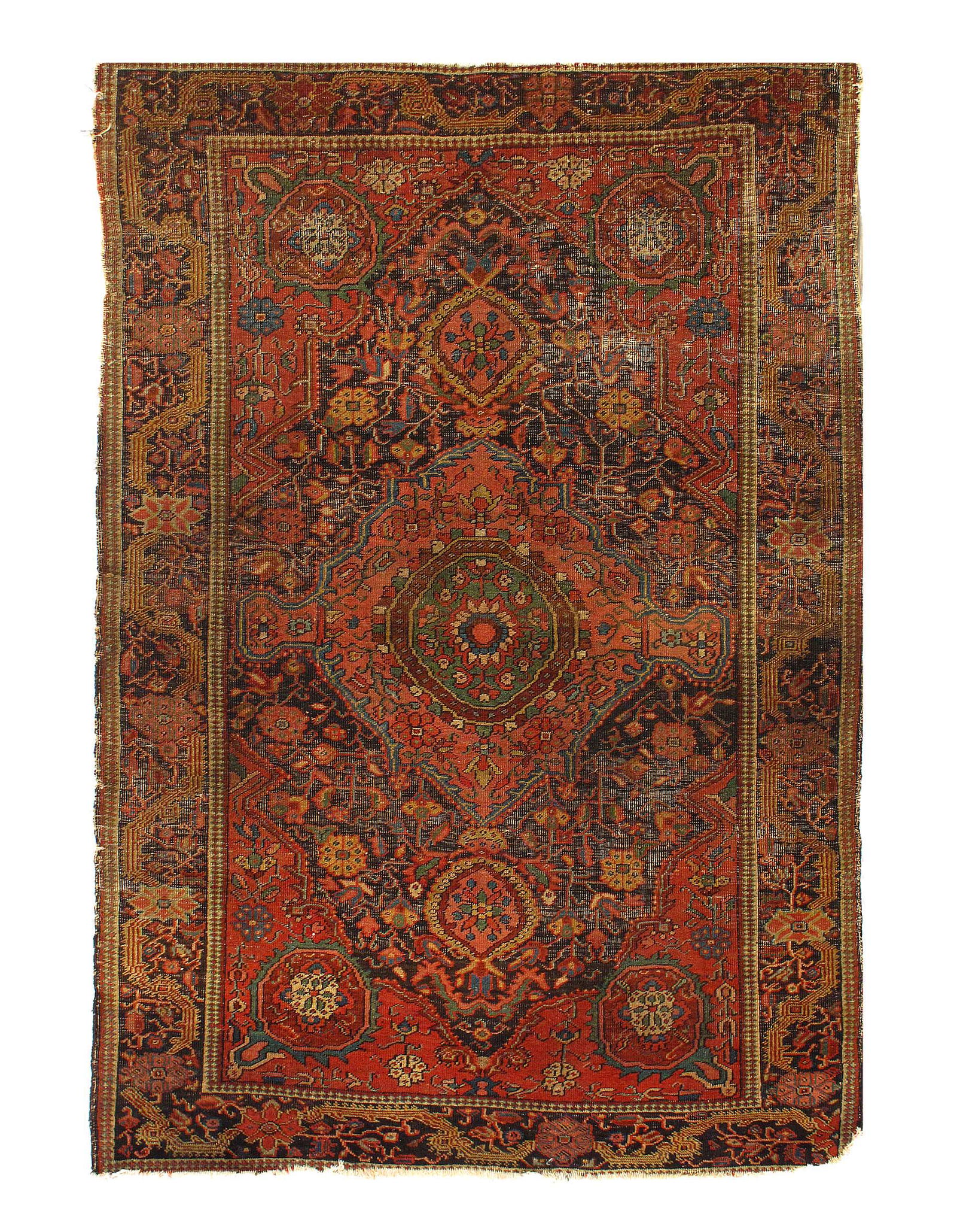 Rust Persian Antique Farahan 3'4'' X 5': Rust Color Persian Antique Farahan 3'4'' X 5' - Circa 1880s, Antique, Hand-Knotted, Lamb's Wool, 300-D11634-862. This item is part of our fine auction collection which includes many fine home accessor