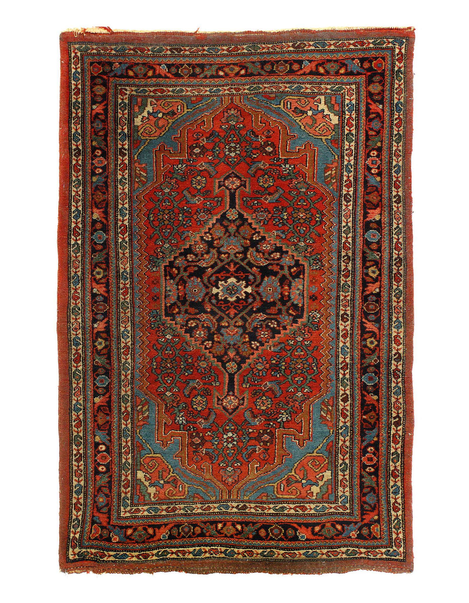 Rust Fine Persian Antique Bidjar 2'9'' X 4'1'': Rust Color Fine Hand Knotted Persian Antique Bidjar 2'9'' X 4'1'' - Circa 1900, Antique, Hand-Knotted, Lamb's Wool, 300-D11682-862. This item is part of our fine auction collection which includes many