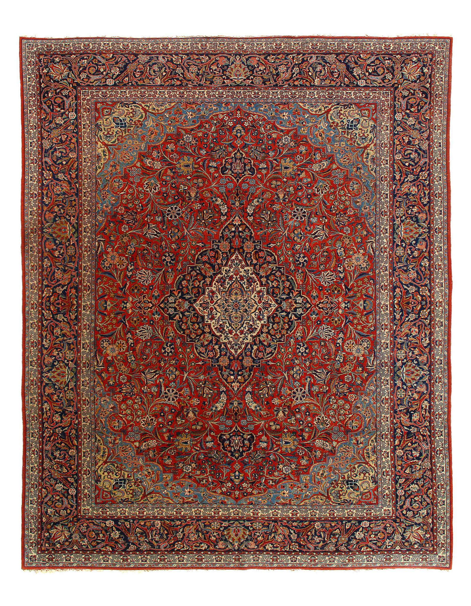 Fine Persian Antique Kashan 8' X 9'11'': Fine Persian Antique Kashan 8' X 9'11'' - Late 19th Century, Antique, Hand-Knotted, Lamb's Wool, 300-D11671-862. This item is part of our fine auction collection which includes many fine home accessor