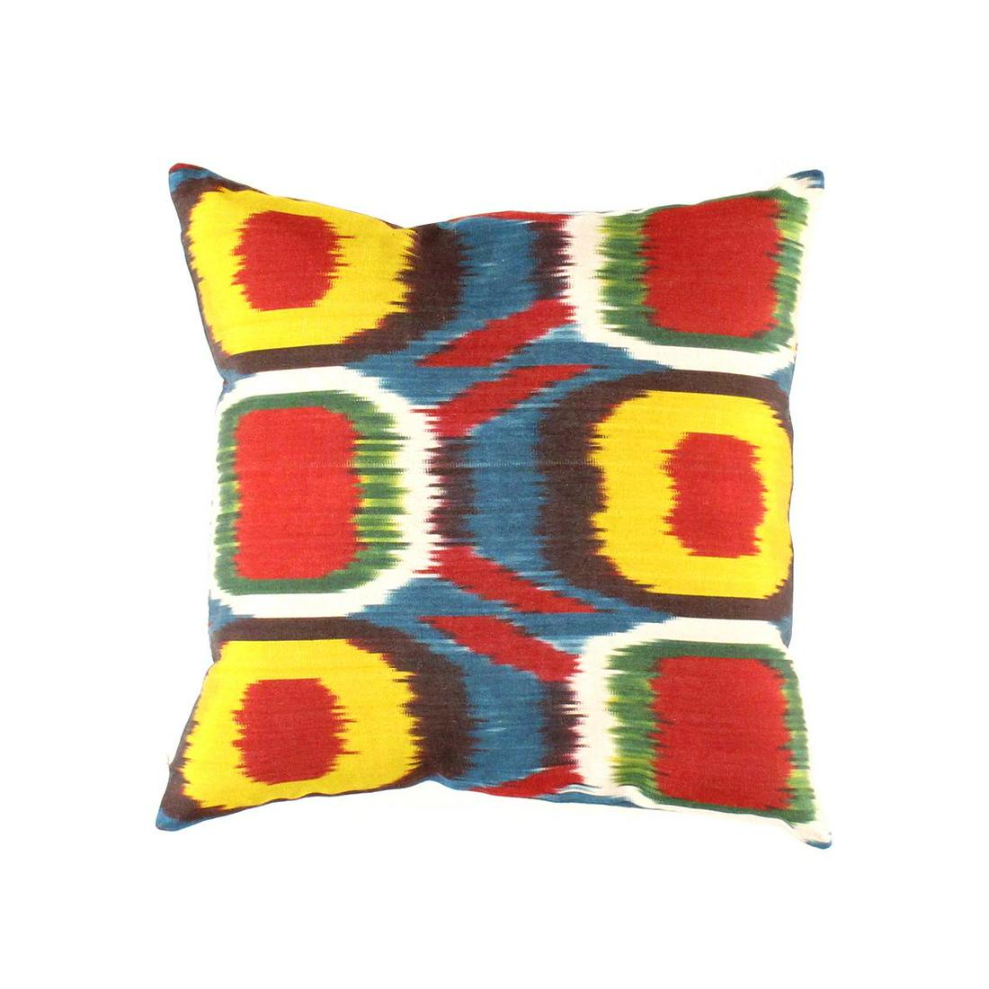 TI 17 Multi Turkish Rust Silk ikat pillow: TI 17 Multi Color Turkish Rust Silk ikat pillow - New, Oasis Pillows, Hand-Woven, Velvet Silk, 300-TI 17-862. This item is part of our fine auction collection which includes many fine home accessories