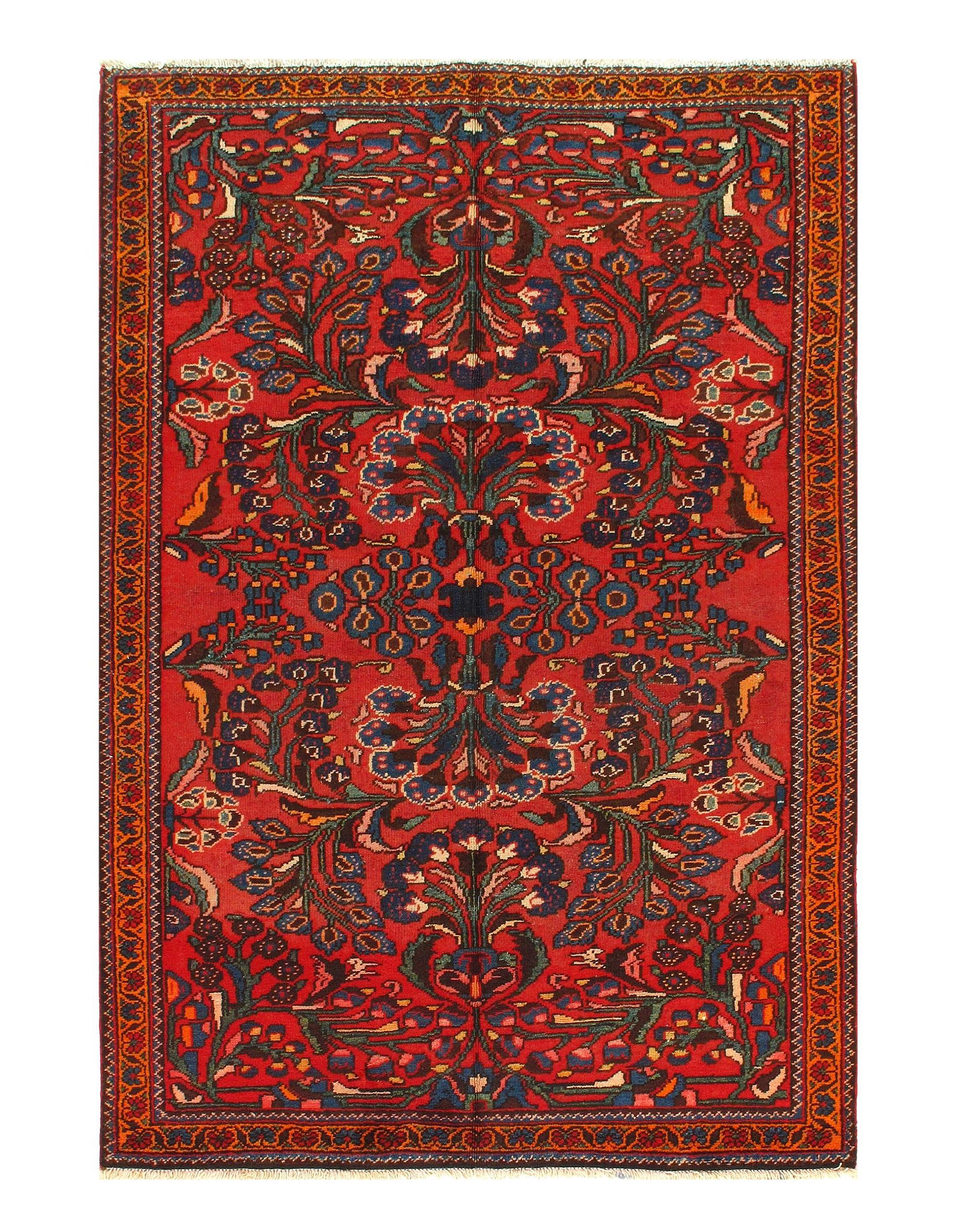 Rust Persian Antique Lilian 4'4'' X 6'5'': Rust Persian Antique Lilian 4'4'' X 6'5'' - Circa 1920, Antique, Hand-Knotted, Lamb's Wool, 300-17590-862. This item is part of our fine auction collection which includes many fine home accessories in
