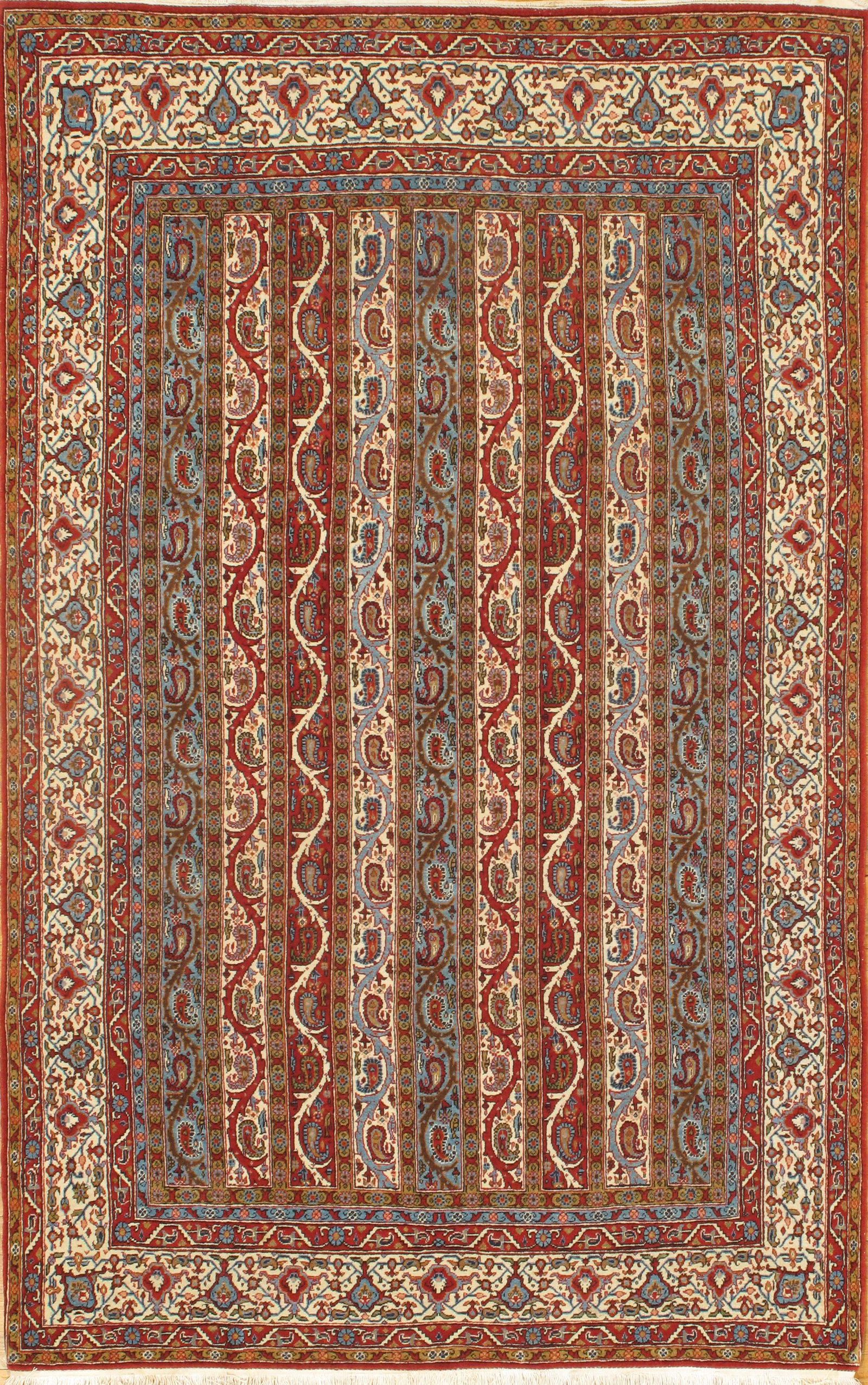 Multi Persian Antique Qum 4'4'' X 6'11'': Multi Color Persian Antique Qum 4'4'' X 6'11'' - Circa 1960 s, Antique, Hand-Knotted, Lamb's Wool, 300-D03043-862. This item is part of our fine auction collection which includes many fine home access