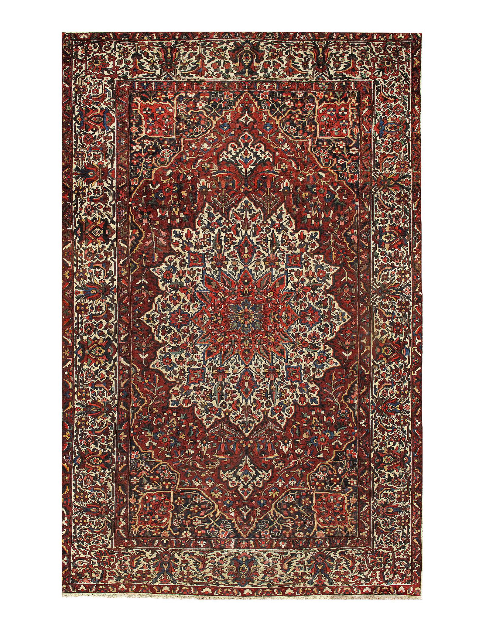Rust Persian Antique Bakhtiari 10'5'' X 16'6'': Rust Persian Antique Bakhtiari 10'5'' X 16'6'' - Circa 1930, Antique, Hand-Knotted, Lamb's Wool, 300-D03337-862. This item is part of our fine auction collection which includes many fine home accessor