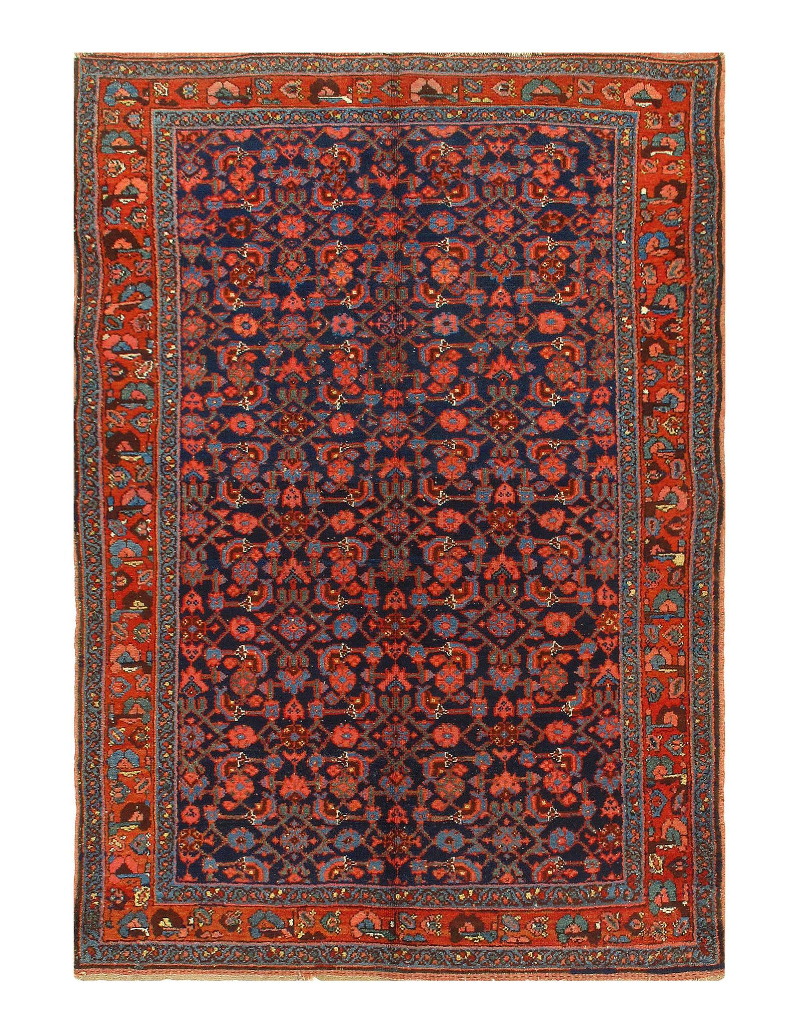 Navy Persian Antique Bidjar 4'6'' X 7'6'': Navy Persian Antique Bidjar 4'6'' X 7'6'' - Late 20th Century, Antique, Hand-Knotted, Lamb's Wool, 300-D03579-862. This item is part of our fine auction collection which includes many fine home access