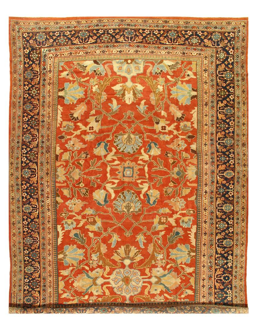Rust Persian Antique Sultanabad 10'3'' X 13'8'': Rust Persian Antique Sultanabad 10'3'' X 13'8'' - Circa 1880, Antique, Hand-Knotted, Lamb's Wool, 300-D10373-862. This item is part of our fine auction collection which includes many fine home accesso