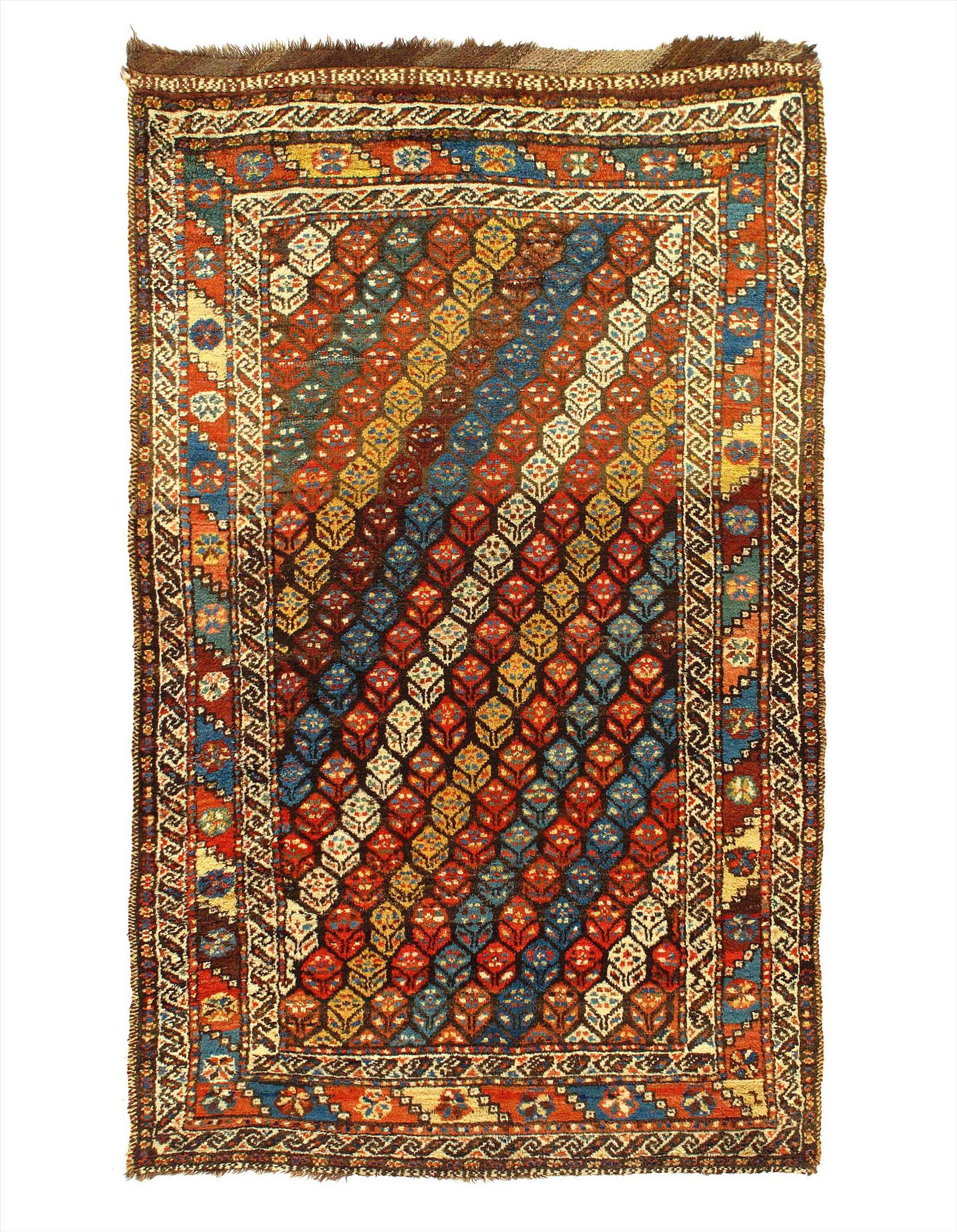 Persian Antique Kurd Rug 4' X 6'2'': Persian Hand Knotted Antique Kurd Rug 4' X 6'2'' - Circa 1900, Antique, , Lamb's Wool, 300-D11741-862. This item is part of our fine auction collection which includes many fine home accessories includ