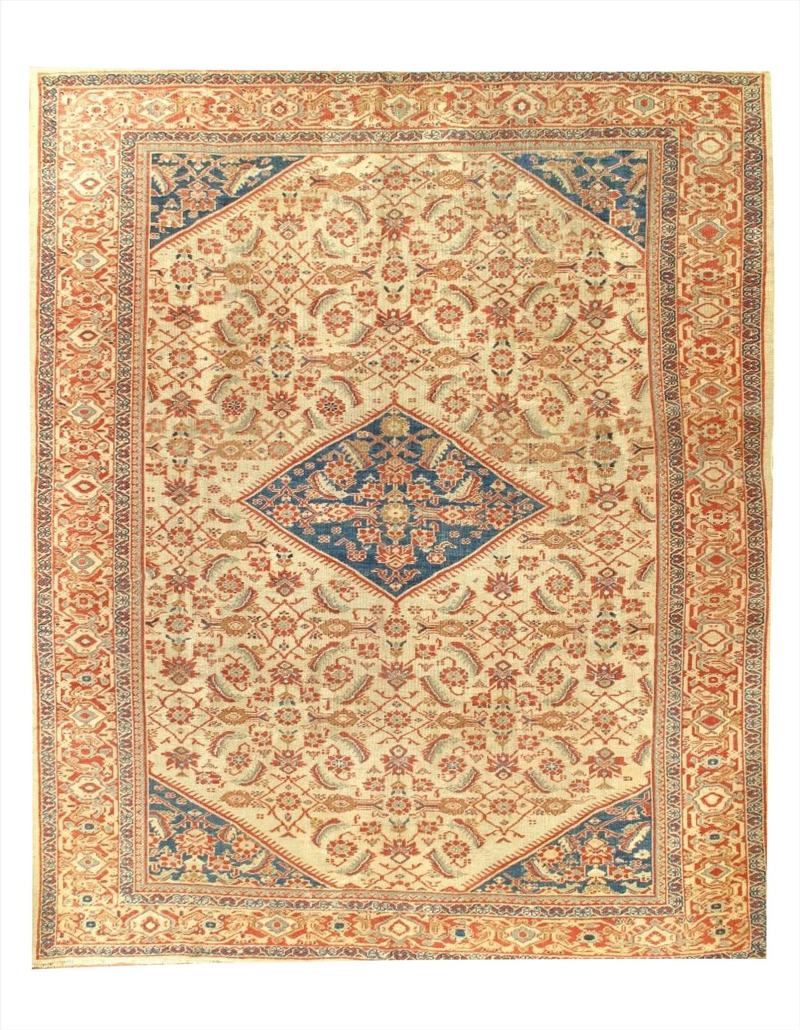 Ivory Fine Persian Antique Mahal 8'2'' X 10': Ivory Fine Persian Antique Mahal 8'2'' X 10' - Mid 20th Century, Antique, , Lamb's Wool, 300-19467-862. This item is part of our fine auction collection which includes many fine home accessories inclu