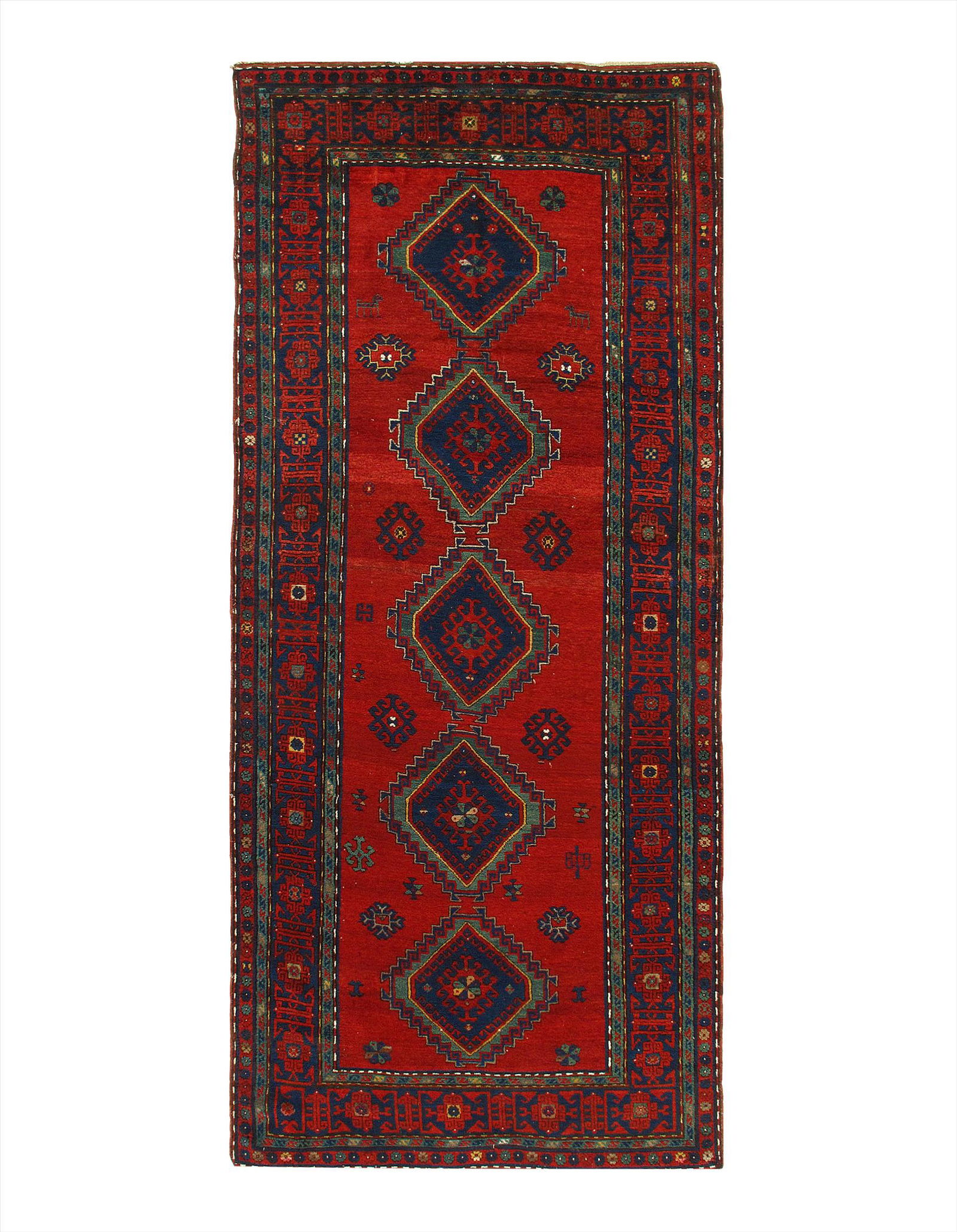 Red Russian Antique Kazak Runner 5'5'' X 12'4'': Red Russian Antique Kazak Runner 5'5'' X 12'4'' - , Antique, , Lamb's Wool, 300-D03270-862. This item is part of our fine auction collection which includes many fine home accessories including antique