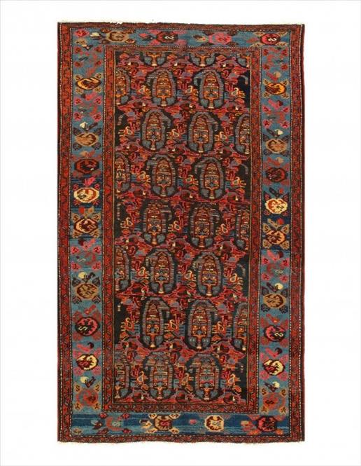 Navy Persian Antique Hamdan 3'6'' X 6'3'': Navy Persian Antique Hamdan 3'6'' X 6'3'' - Circle 1880, Antique, , Lamb's Wool, 300-D03609-862. This item is part of our fine auction collection which includes many fine home accessories including an