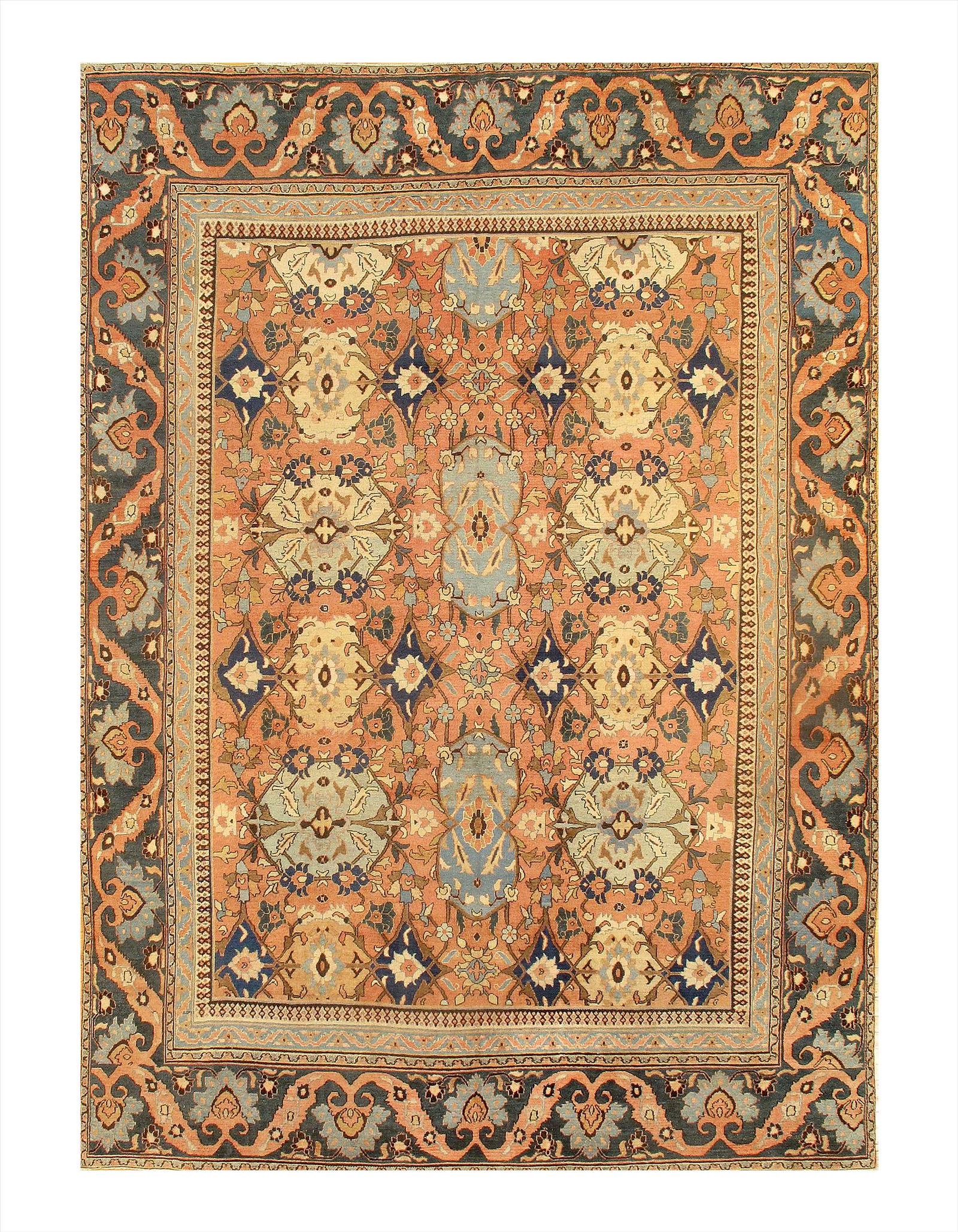 Rust Persian Antique Dorokhsh 9' x 12'.9'': Rust Persian Antique Dorokhsh 9' x 12'.9'' - circa 1880, Antique, , Lamb's Wool, 300-D08046-862. This item is part of our fine auction collection which includes many fine home accessories including an