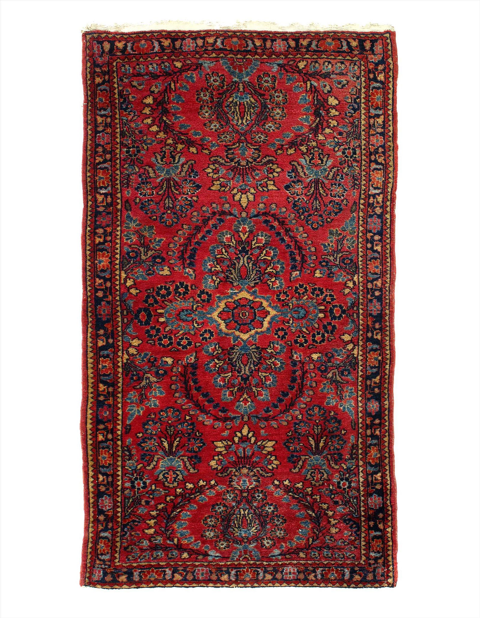 Red Color Persian Antique sarouk 2'6'' X 4'11'': Red Color Persian hand knotted Antique sarouk 2'6'' X 4'11'' - Early 20th Century, Antique, , Lamb's Wool, 300-D11485-862. This item is part of our fine auction collection which includes many fine hom