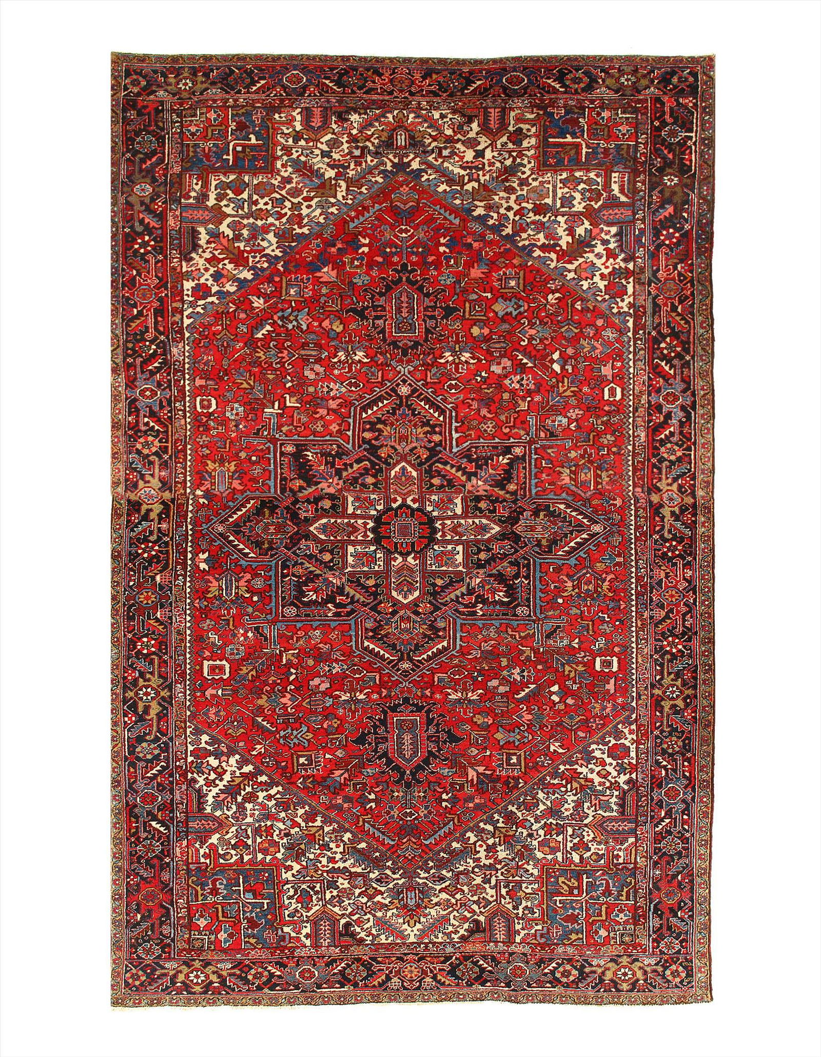 Persian Antique Serapi 10'8'' X 16'6'': Persian Antique hand Knotted Serapi 10'8'' X 16'6'' - Circa 1970, Antique, , Lamb's Wool, 300-D11597-862. This item is part of our fine auction collection which includes many fine home accessories inc
