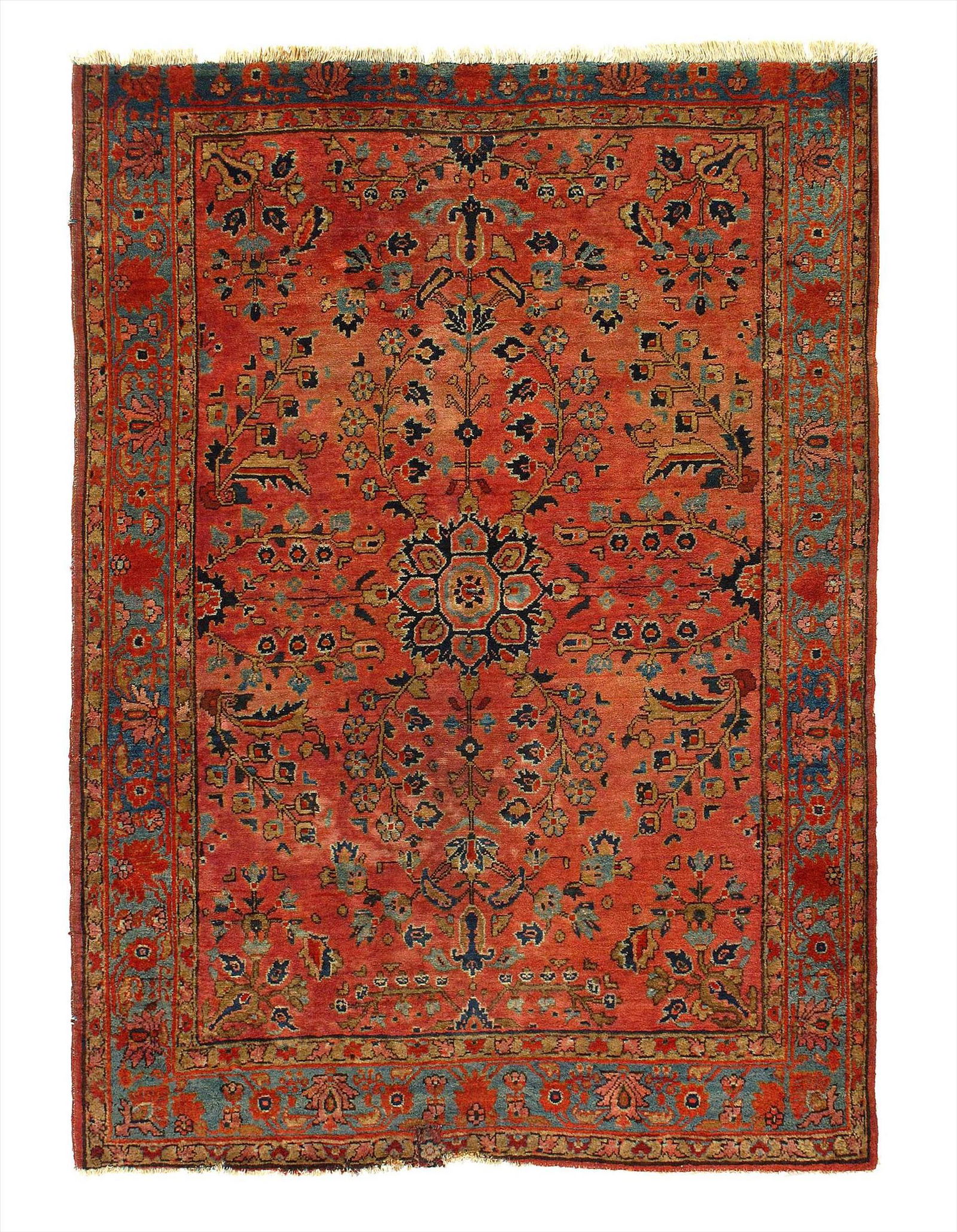 Fine Persian Antique Sarouk 3'6'' X 4'9'': Fine Hand Knotted Persian Antique Sarouk 3'6'' X 4'9'' - Circa 1900, Antique, , Lamb's Wool, 300-D11668-862. This item is part of our fine auction collection which includes many fine home accessories