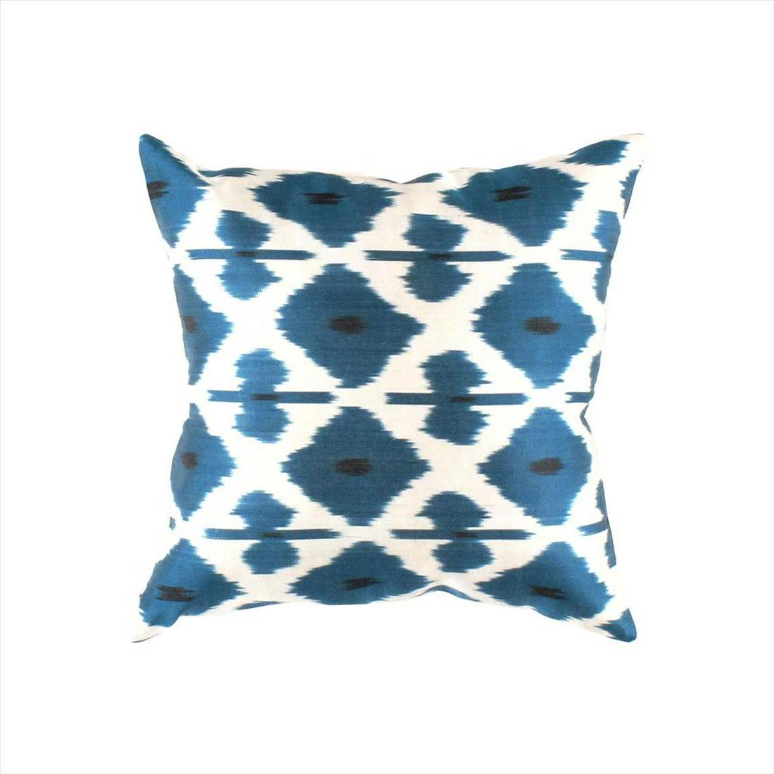 TI2 Turkish White Silk Pillow Ikat: TI2 Turkish White Silk Pillow Ikat - NEW, Oasis Pillows, Hand-Woven, Pure Silk, 300-TI 2-862. This item is part of our fine auction collection which includes many fine home accessories including antiq