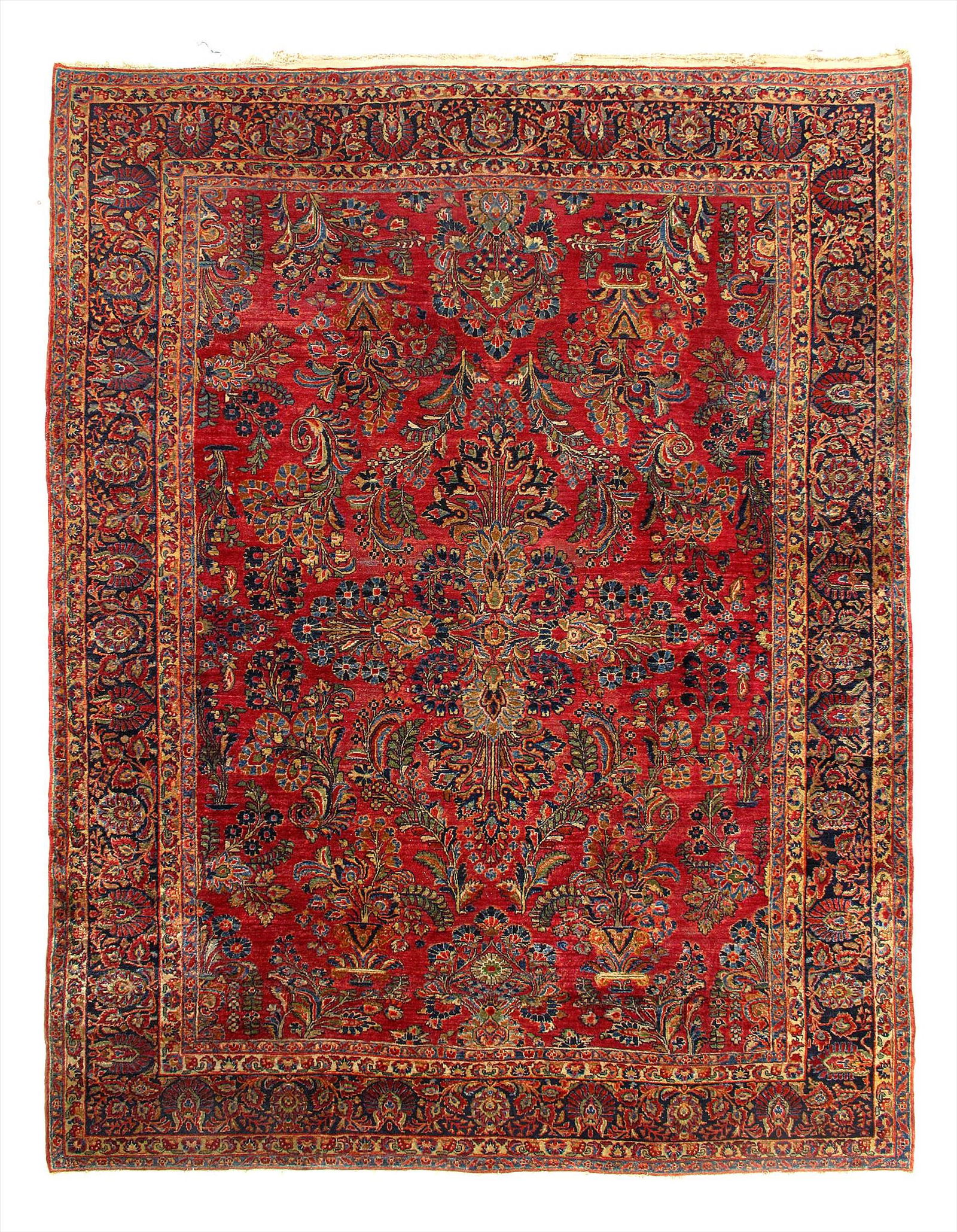 Fine Hand Knotted Persian Antique Sarouk 8'1'' X 11'8'': Fine Hand Knotted Persian Antique Sarouk 8'1'' X 11'8'' - Circa 1920, Antique, Hand-Knotted, Lamb's Wool, 300-D11796-862. This item is part of our fine auction collection which includes many fine home