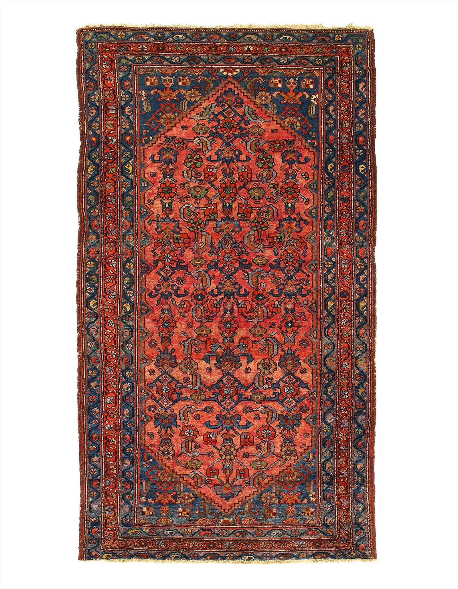 Fine Persian Antique Hand Knotted Hamdan 3'5'' X 6'6'': Fine Persian Antique Hand Knotted Hamdan 3'5'' X 6'6'' - Circa 1920, Antique, Hand-Knotted, Lamb's Wool, 300-D11722-862. This item is part of our fine auction collection which includes many fine home