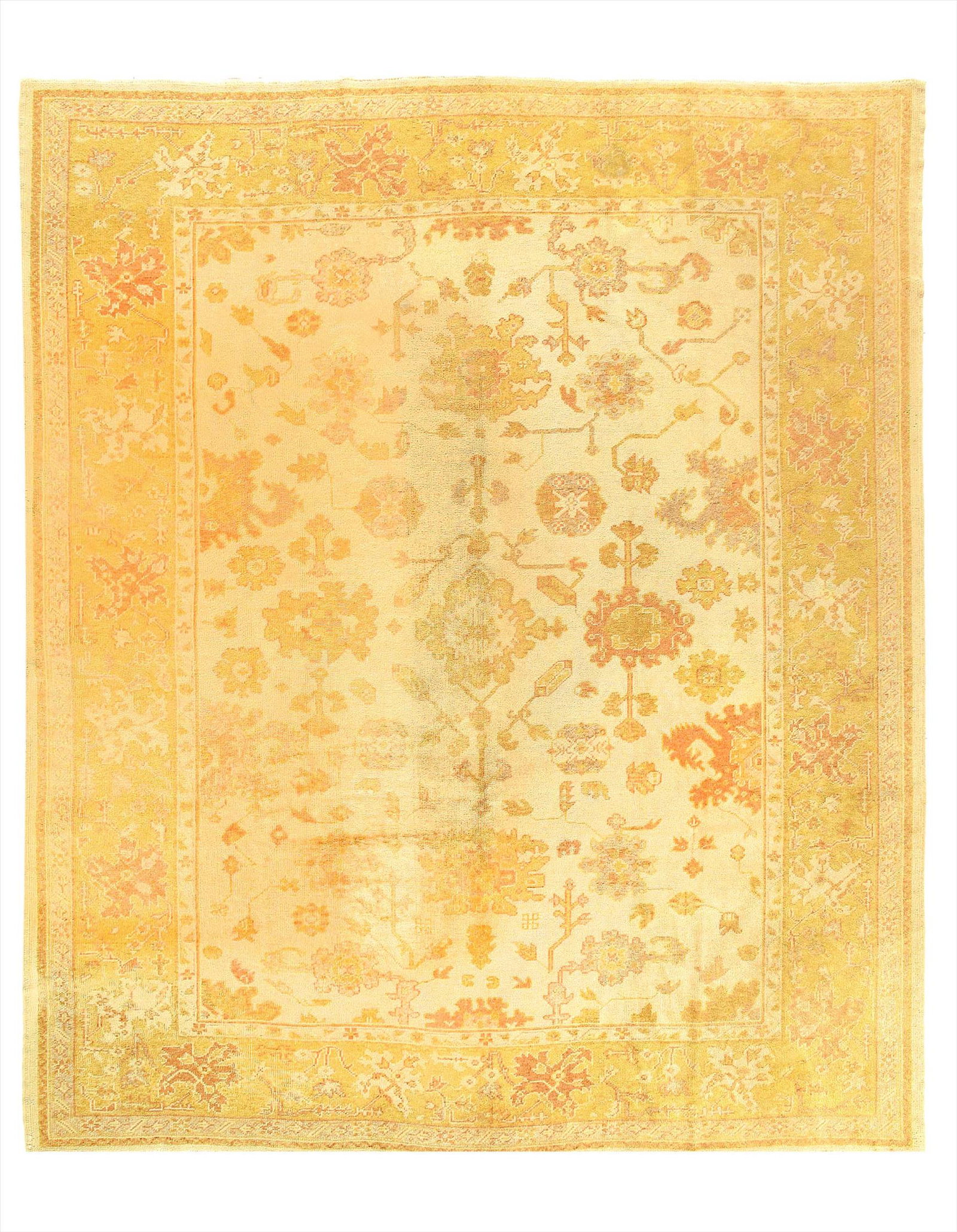 Antique Turkish Oushak 9'2'' X 11'2'': Beige Fine Turkish Oushak 9'2'' X 11'2'' - New, Oushak, Hand-Knotted, Lamb's Wool, 300-D10083-862. This item is part of our fine auction collection which includes many fine home accessories including 