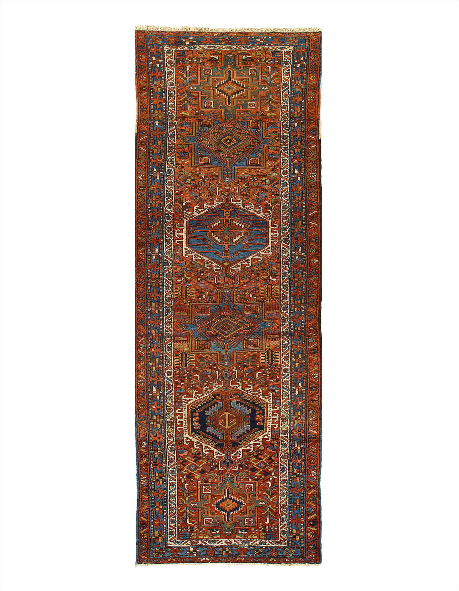 Rust Persian Antique Karajeh Runner 2'11'' X 9': Rust Persian Antique Karajeh Runner 2'11'' X 9' - Cir 1920, Runner, Hand-Knotted, Lamb's Wool, 300-D05205-862. This item is part of our fine auction collection which includes many fine home accessorie