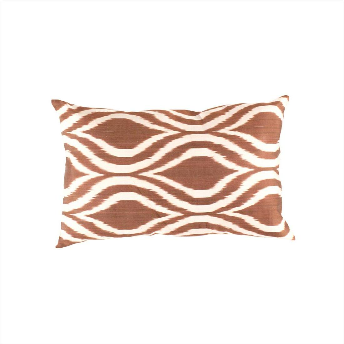 TI 246 Turkish Brown & White Silk Pillow Ikat: TI 246 Turkish Brown & White Silk Pillow Ikat - New, Oasis Pillows, Hand-made, Pure Silk, 300-TI 246-862. This item is part of our fine auction collection which includes many fine home accessories inc