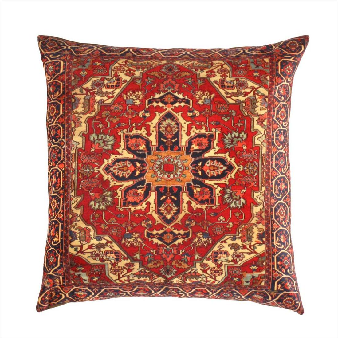 Persian Heriz Design Pillow 20' X 20': Persian Heriz Design Pillow 20' X 20' - New, Pillows, N/A, Velvet Silk, 300-IR 135-862. This item is part of our fine auction collection which includes many fine home accessories including antique rug