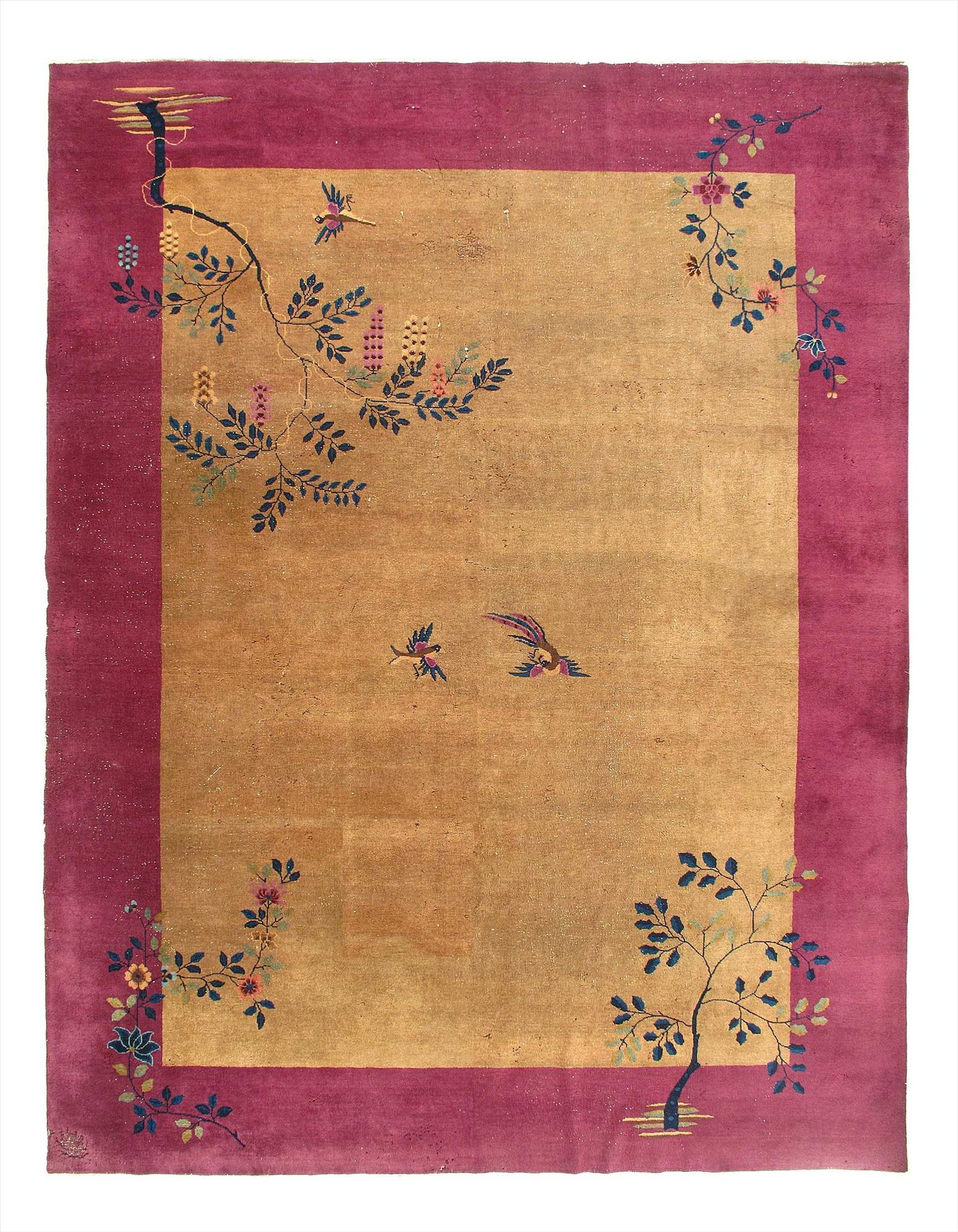 Beige Color Chinese Art Deco 8'11'' X 11'11'': Beige Color Hand Knotted Chinese Art Deco 8'11'' X 11'11'' - Early 20th Century, Antique, Hand-Knotted, Lamb's Wool, 300-D11400-862. This item is part of our fine auction collection which includes man