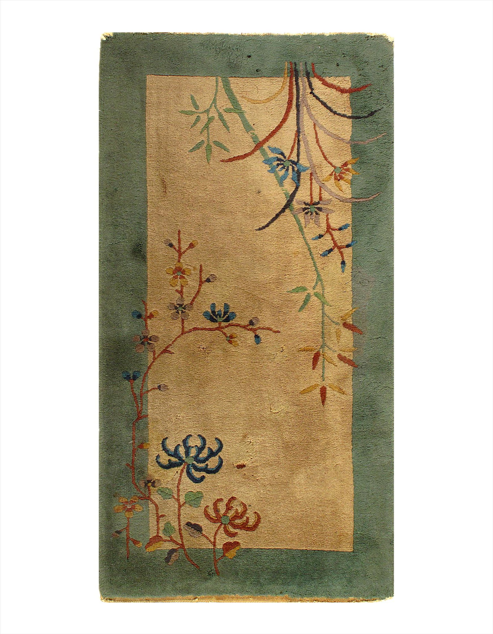 Light Brown Antique Art deco Rug 2'1'' X 4'1'': Light Brown Antique Art deco Rug 2'1'' X 4'1'' - Early 20th Century, Antique, Hand-Knotted, Lamb's Wool, 300-D10958-862. This item is part of our fine auction collection which includes many fine home 