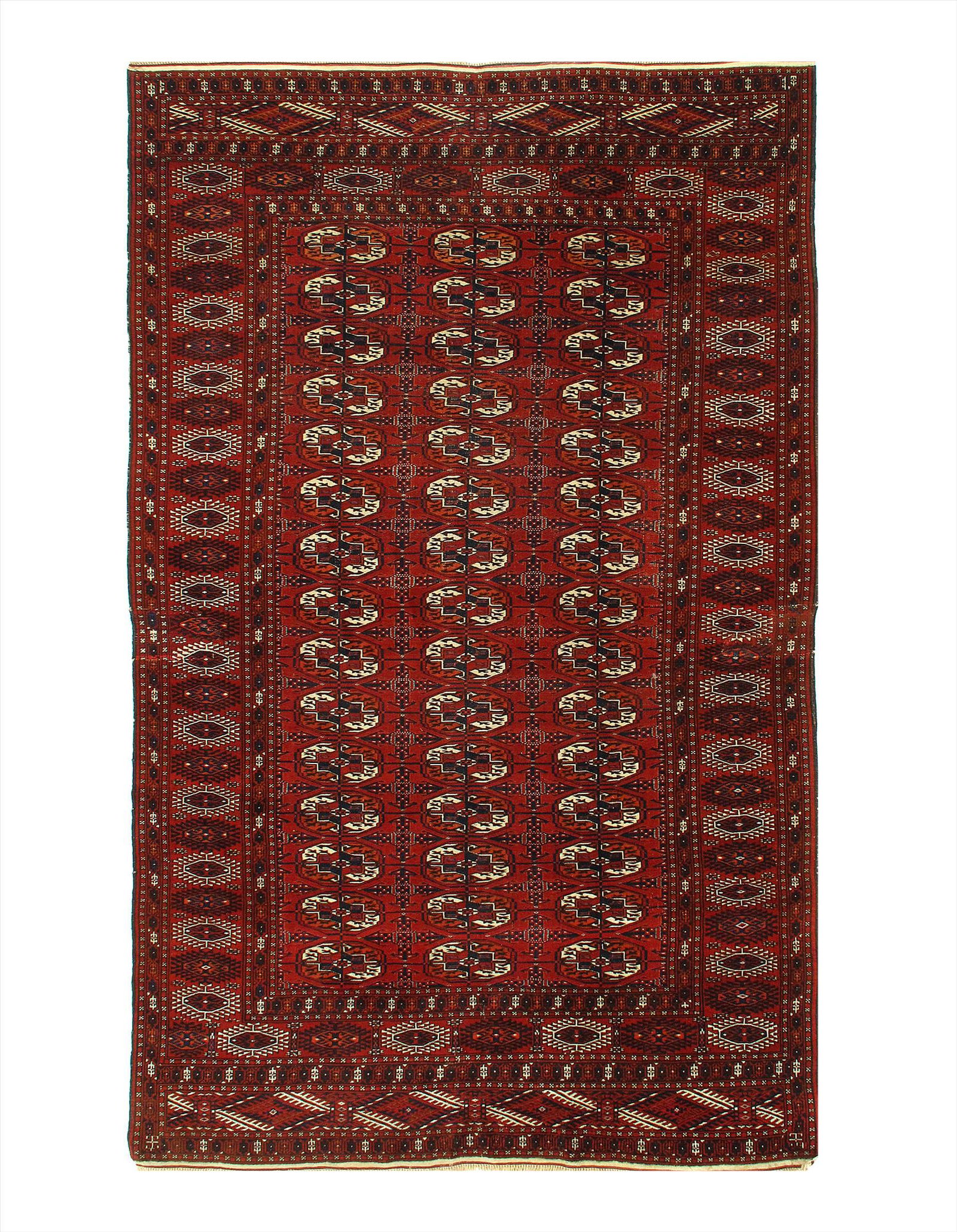 Red Russian Antique Turkman 5'6'' X 8'11'': Red Russian Antique Turkman 5'6'' X 8'11'' - Circa 1880, Antique, Hand-Knotted, Lamb's Wool, 300-D10067-862. This item is part of our fine auction collection which includes many fine home accessories