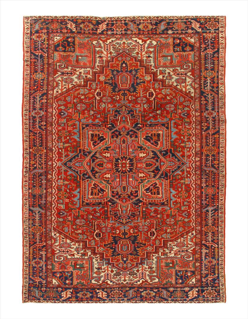 Rust Persian Antique Heriz 8' X 11': Rust Persian Antique Heriz 8' X 11' - Circa 1920s, Antique, Hand-Knotted, Lamb's Wool, 300-D10030-862. This item is part of our fine auction collection which includes many fine home accessories includ
