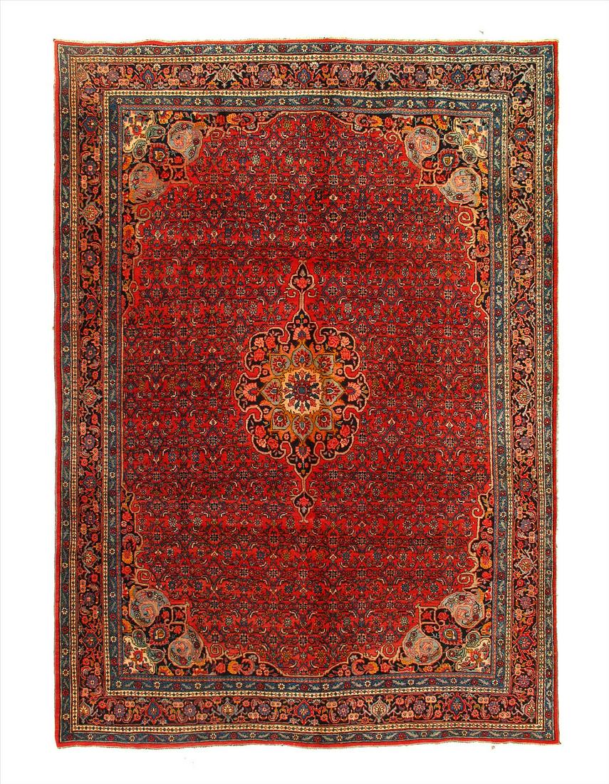 Red Persian Bidjar 9' X 12': Red Persian Bidjar 9' X 12' - circa 1900, Antique, Hand-Knotted, Lamb's Wool, 300-D06255-862. This item is part of our fine auction collection which includes many fine home accessories including antiq