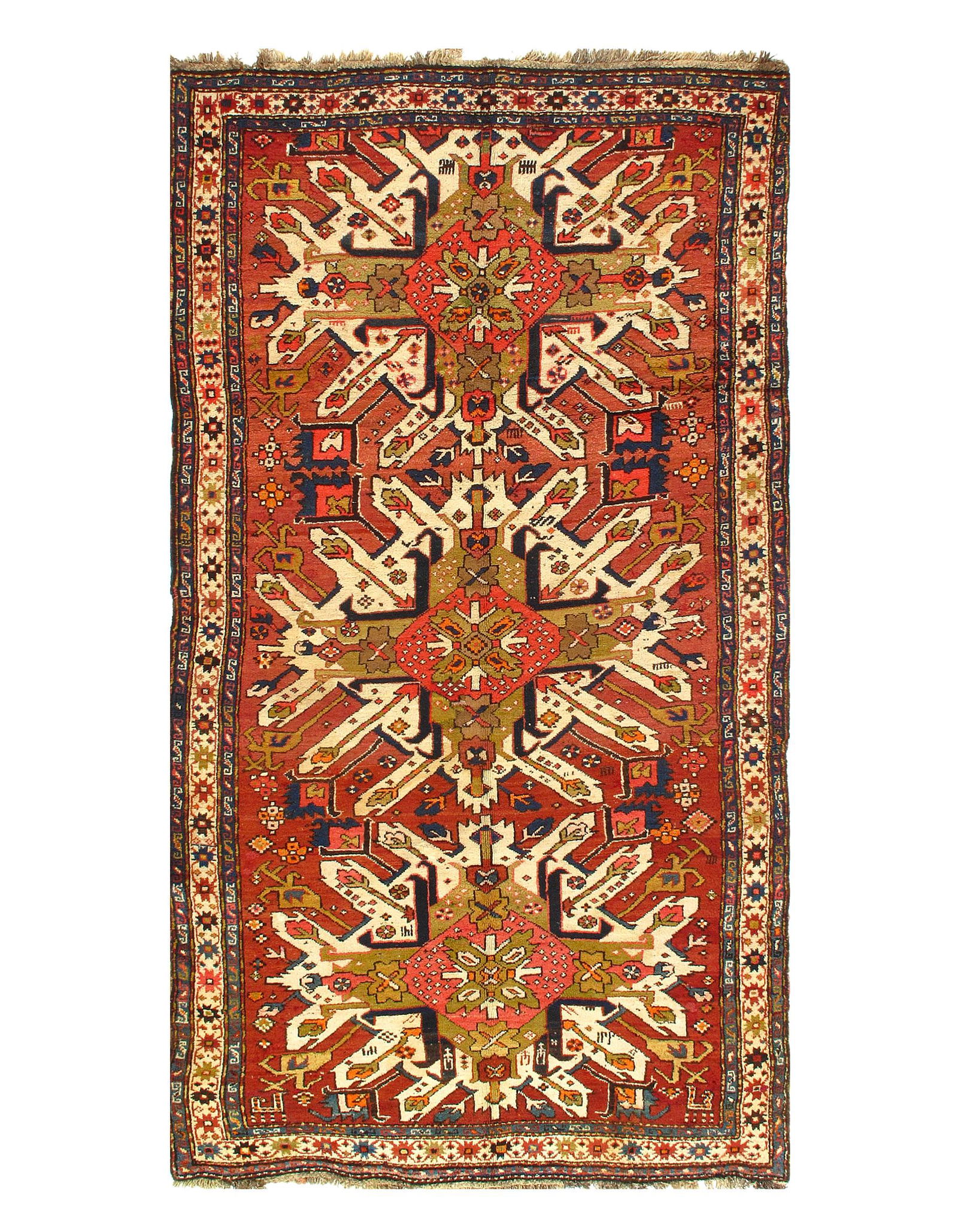 Rust Russian Antique Kazak 4'6''X 8'9'': Rust Russian Antique Kazak 4'6''X 8'9'' - , Antique, Hand-Knotted, Lamb's Wool, 300-D03323-862. This item is part of our fine auction collection which includes many fine home accessories including ant