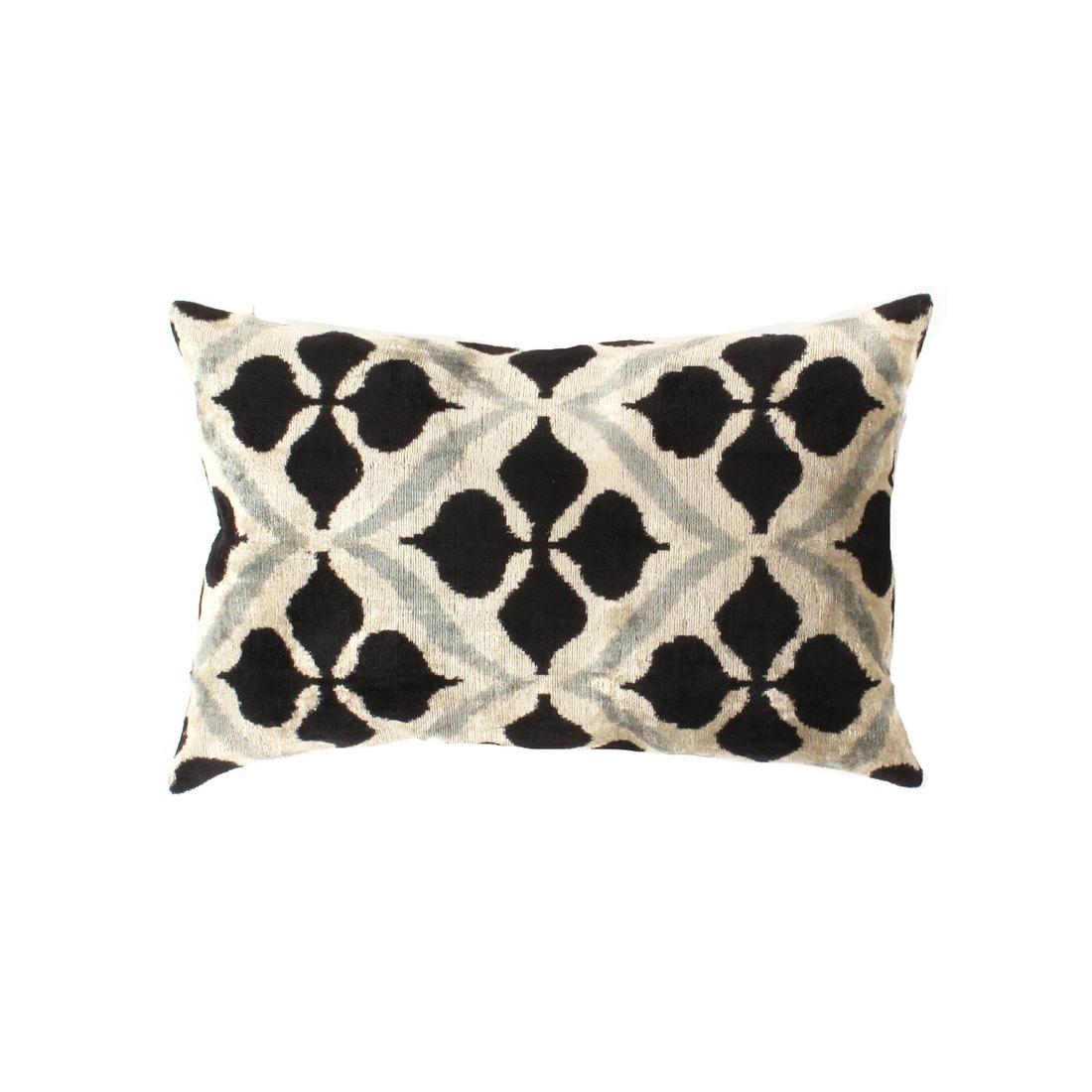 TI 149 Black Ikat Velvet Designer Pillow: TI 149 Black Ikat Velvet Designer Pillow - New, Oasis Pillows, Handmade, Velvet Silk, 300-TI 149-862. This item is part of our fine auction collection which includes many fine home accessories includi