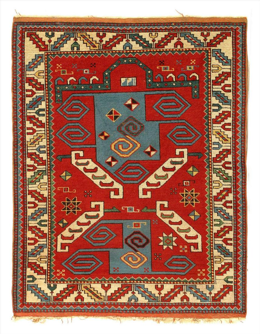 Rust Color Turkish Antique Rug 3'7'' X 5'4'': Rust Color Turkish Antique Rug 3'7'' X 5'4'' - Circa 1940, Antique, Hand-Knotted, Lamb's Wool, 300-D11662-862. This item is part of our fine auction collection which includes many fine home accessorie