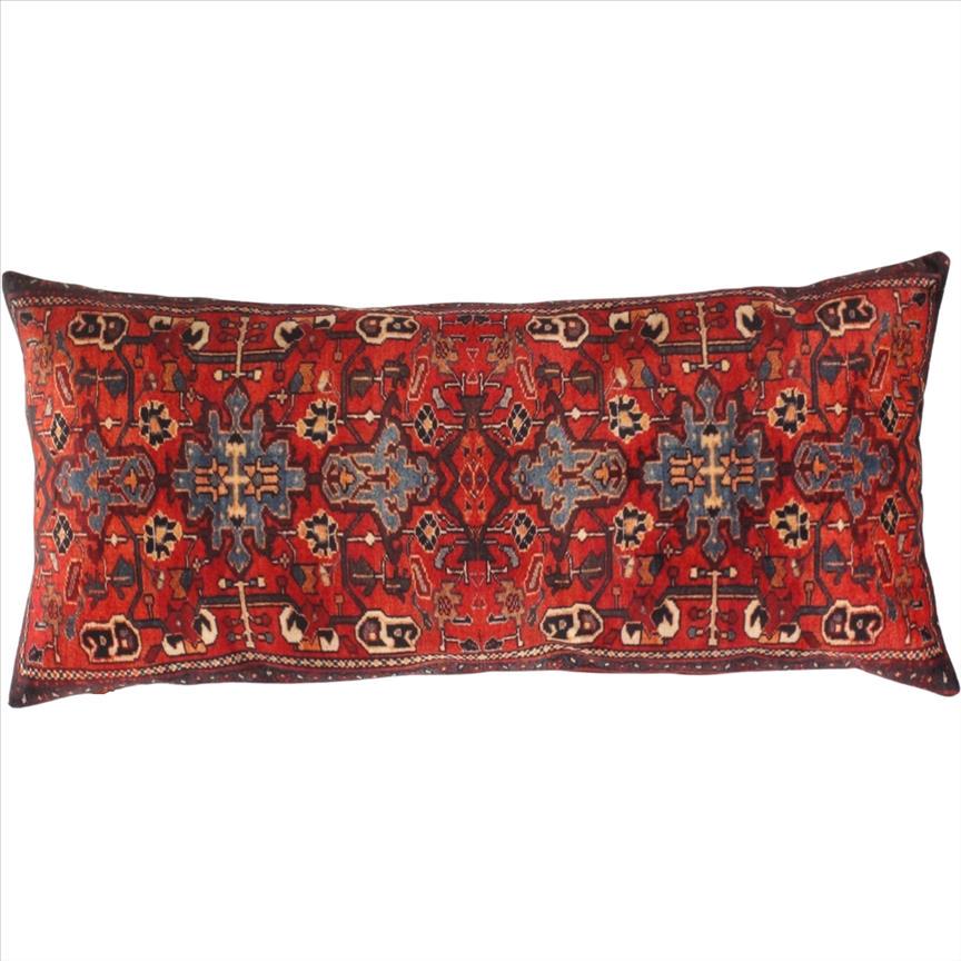 Persian Karajeh Design Pillow 15'' X 30'': Persian Karajeh Design Pillow 15'' X 30'' - , Pillows, N/A, Velvet Silk, 300-IR 142-862. This item is part of our fine auction collection which includes many fine home accessories including antique ru