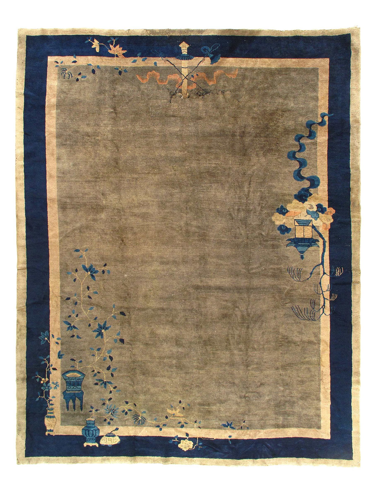Antique Chinese Art Deco 9'2'' X 11'5'': Antique Chinese Art Deco 9'2'' X 11'5'' - Early 20th Century, Antique, Hand-Knotted, Lamb's Wool, 300-D11498-862. This item is part of our fine auction collection which includes many fine home accesso