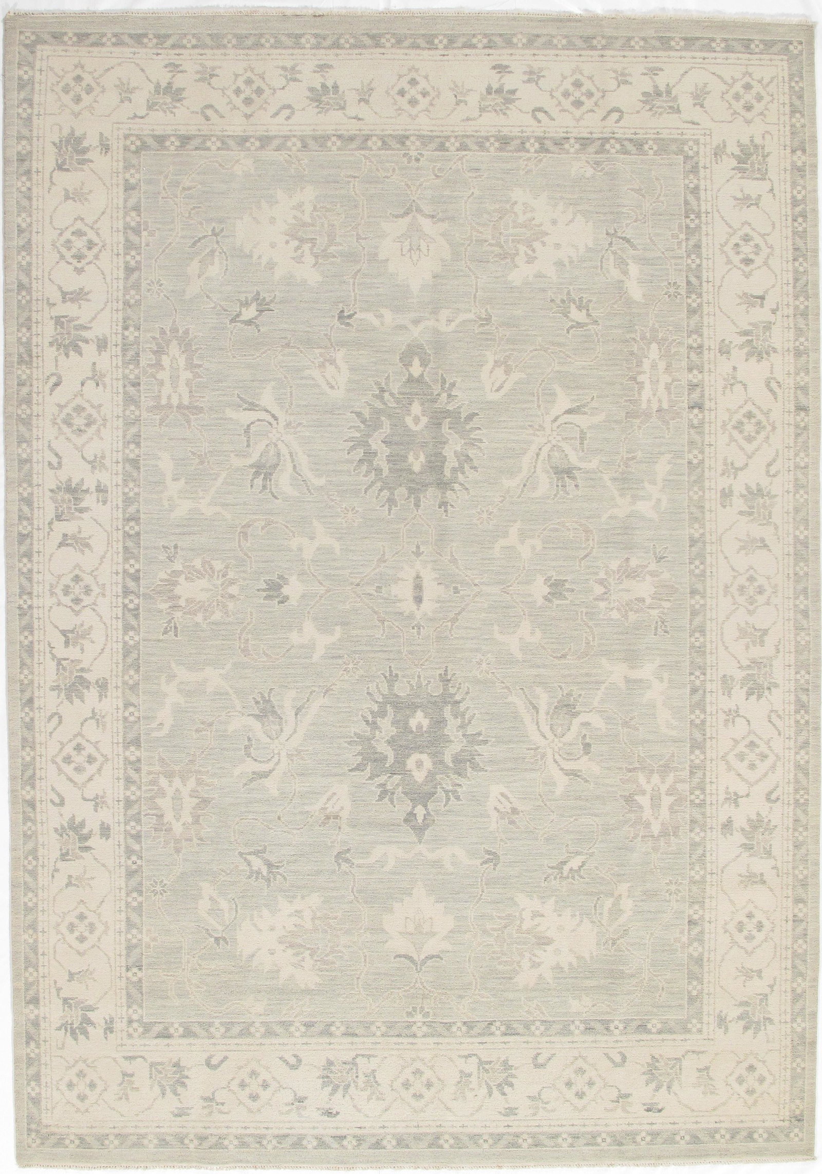 Gray Fine Oushak 10' X 14': Gray Fine Oushak 10' X 14' - New, Oushak, Hand-Knotted, Lamb's Wool, 300-D10007-862. This item is part of our fine auction collection which includes many fine home accessories including antique rugs, 