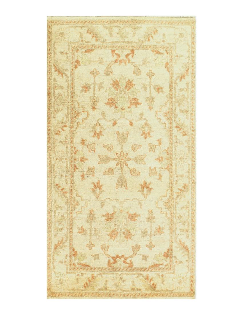 Ivory Oushak 3' X 5': Ivory Oushak 3' X 5' - New, Oushak, Hand-Knotted, Lamb's Wool, 300-D04873-862. This item is part of our fine auction collection which includes many fine home accessories including antique rugs, vintag
