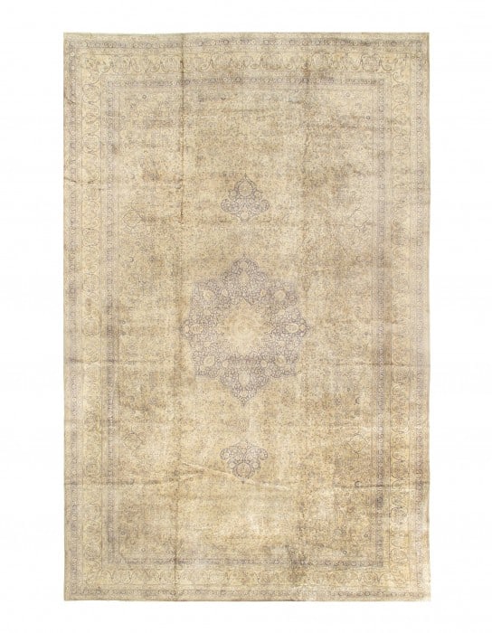 Beige Fine Turkish Antique Tabriz 12' X 19'2'': Beige Fine Turkish Antique Tabriz 12' X 19'2'' - Circa 1900, Tabriz, Hand-Knotted, Lamb's Wool, 300 -D05677- 862.This item is part of our fine auction collection which includes many fine home accessor