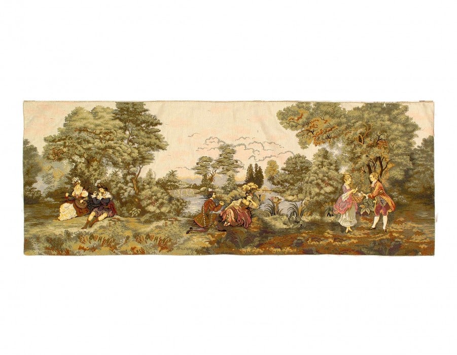 Flemish Wall Tapestry 2'4'' X 6'4'': Flemish Wall Tapestry 2'4'' X 6'4'' - New, All Over, Machine-Made, Cotton, 300 -D11686- 862.This item is part of our fine auction collection which includes many fine home accessories including antique